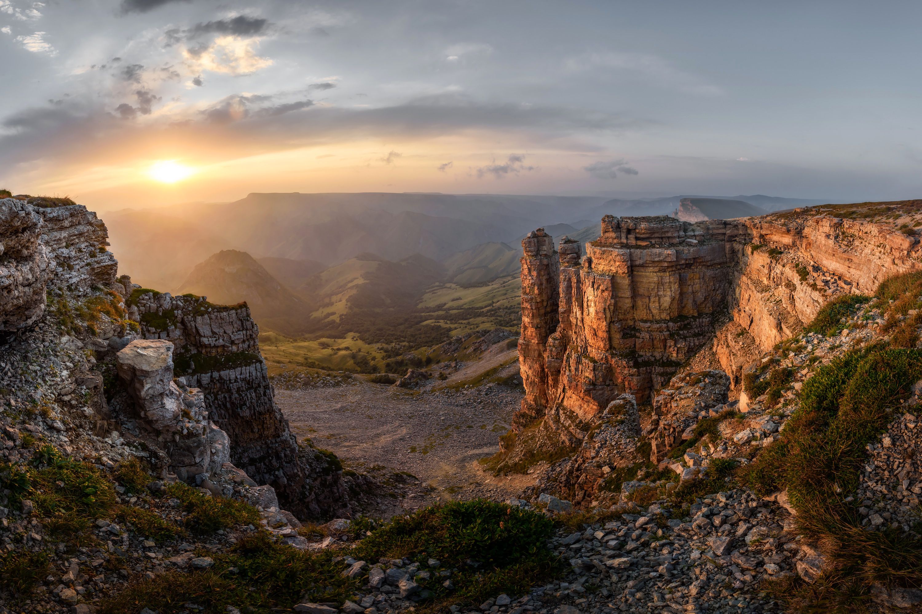 горы, кавказ, закат, бермамыт, карачаево-черкесия, Zakharov Armen