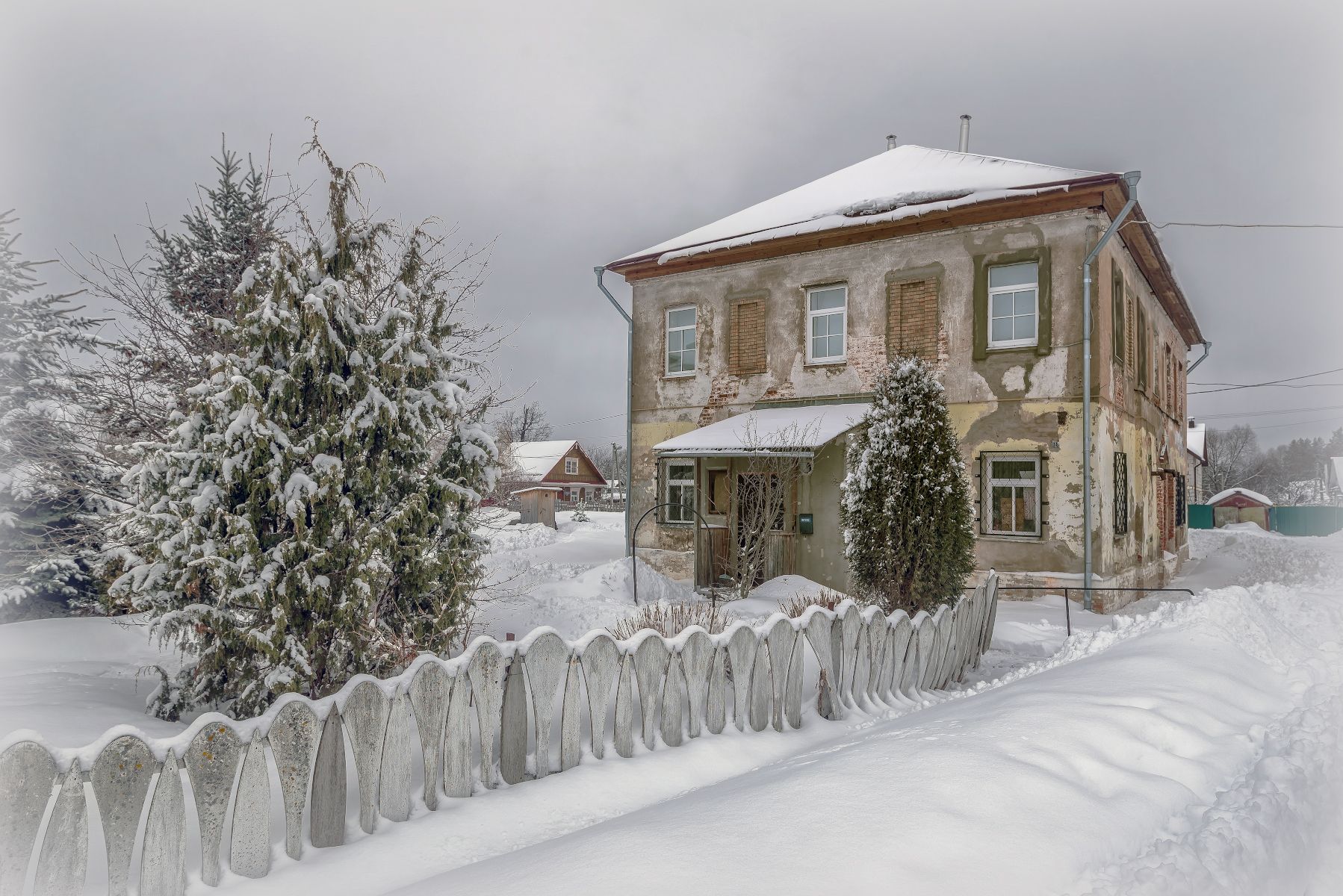 зима, снег, улица, провинция, дом, Сергей Аникин
