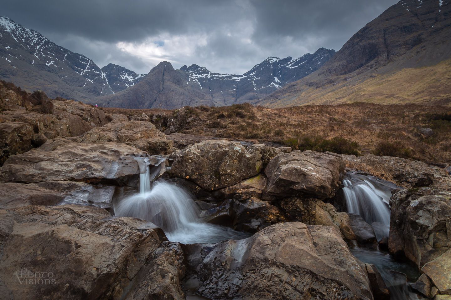 mountains,waterfall,river,scotland,highlands,isle of skye,springtime,, Photo Visions