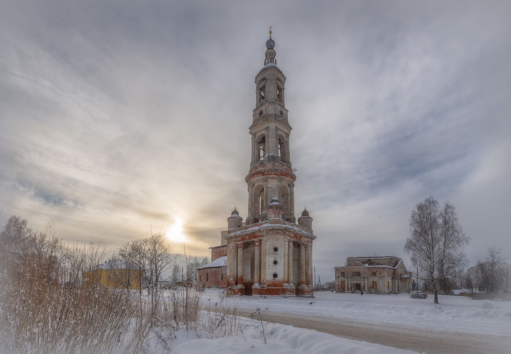 зима, храмы, руины,село, Сергей Аникин