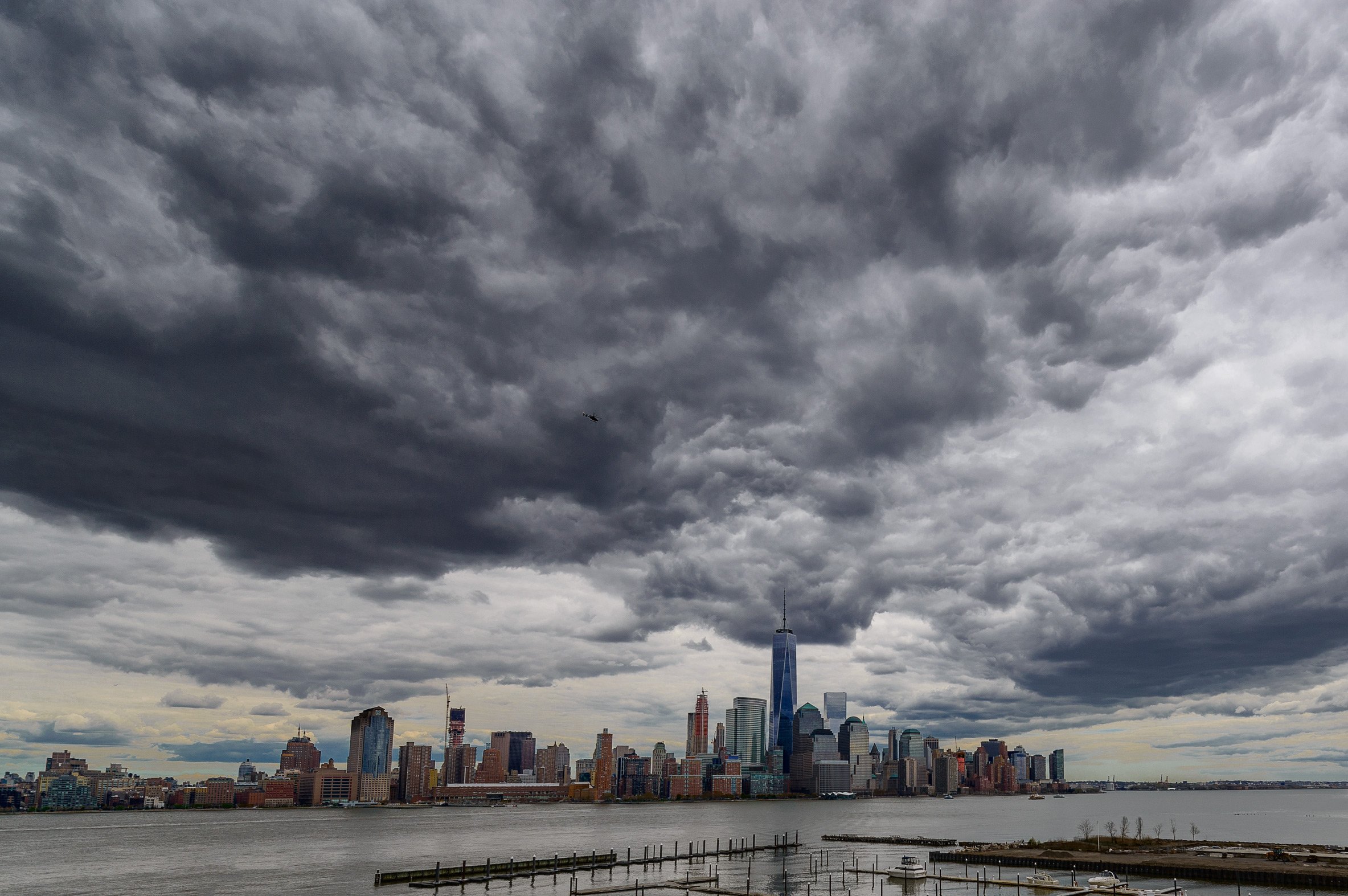 NYC, WTC, Manhattan, clouds, storm, Роман Джаджа