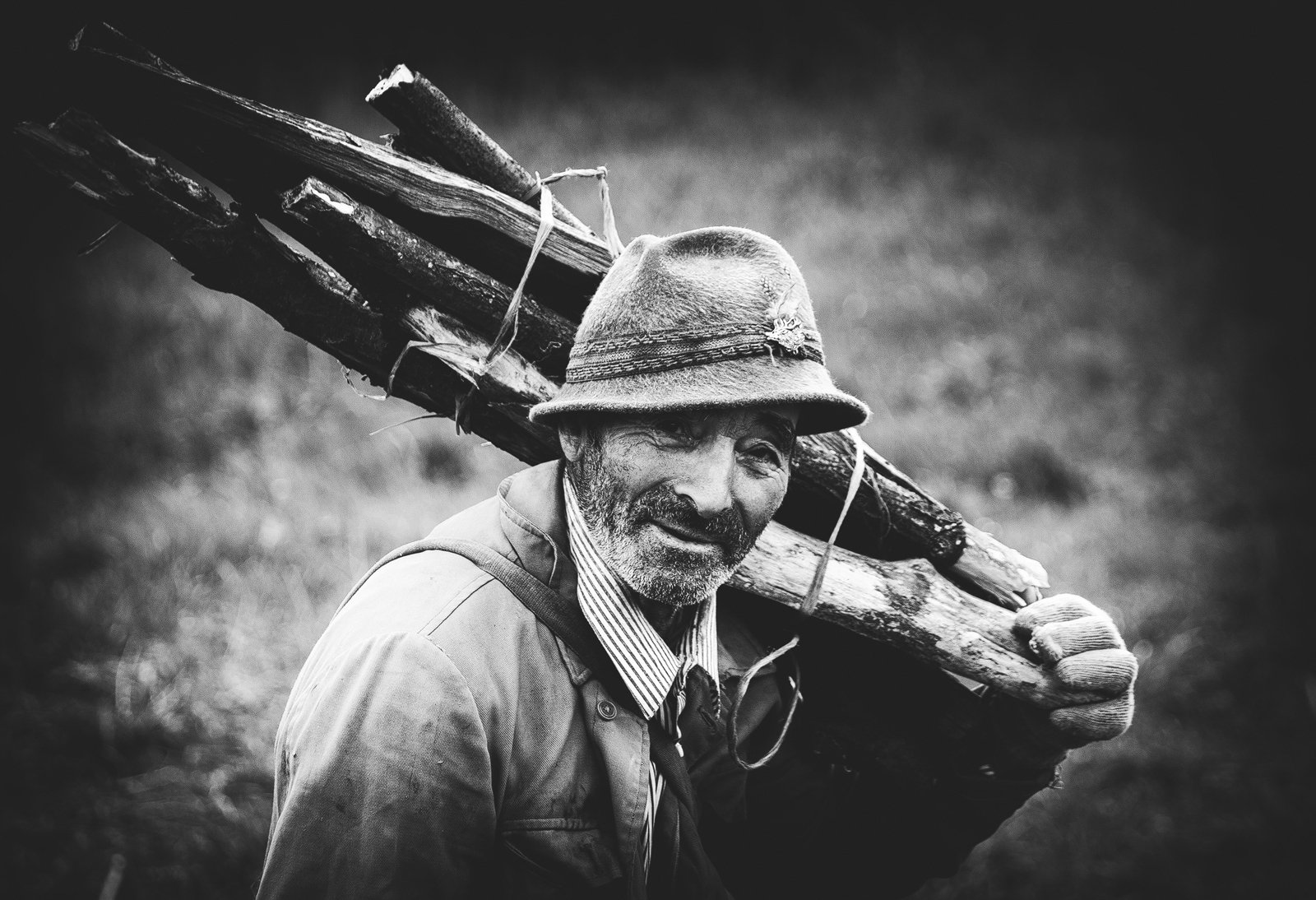 Black and white, Oldman, Portrait, Spring, Sunset, Serban Bogdan