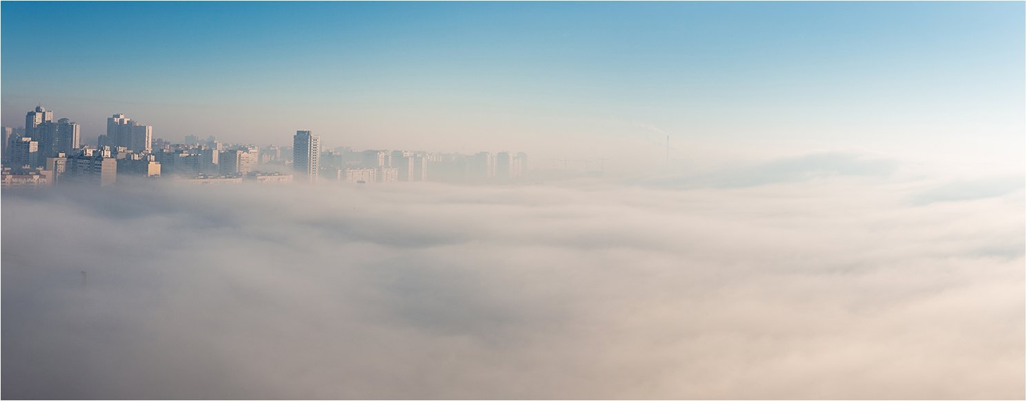 утро, город, туман, Киев, Stas  Muhin