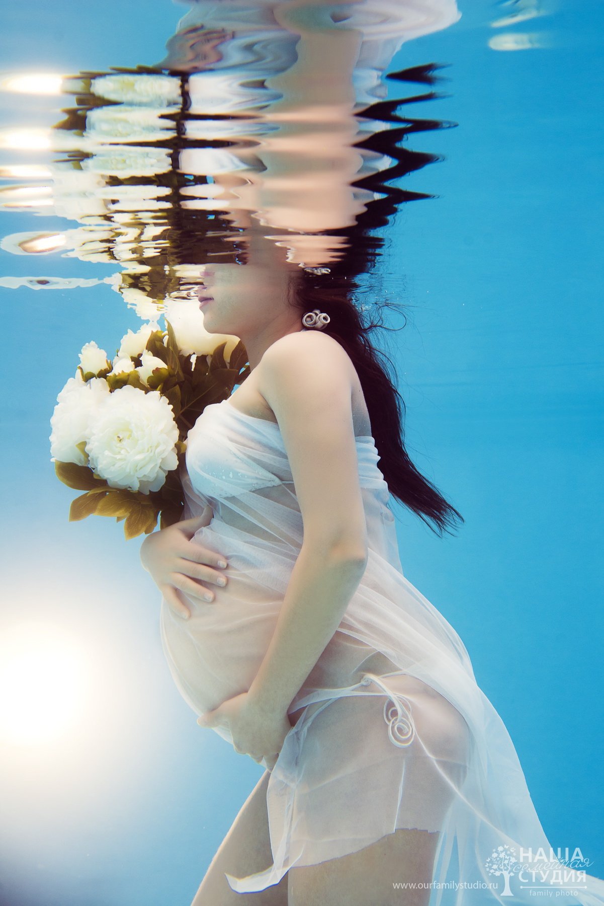 беременность, материнство, цветы, под водой, подводная фотография, отражение, Владимир Яковенко