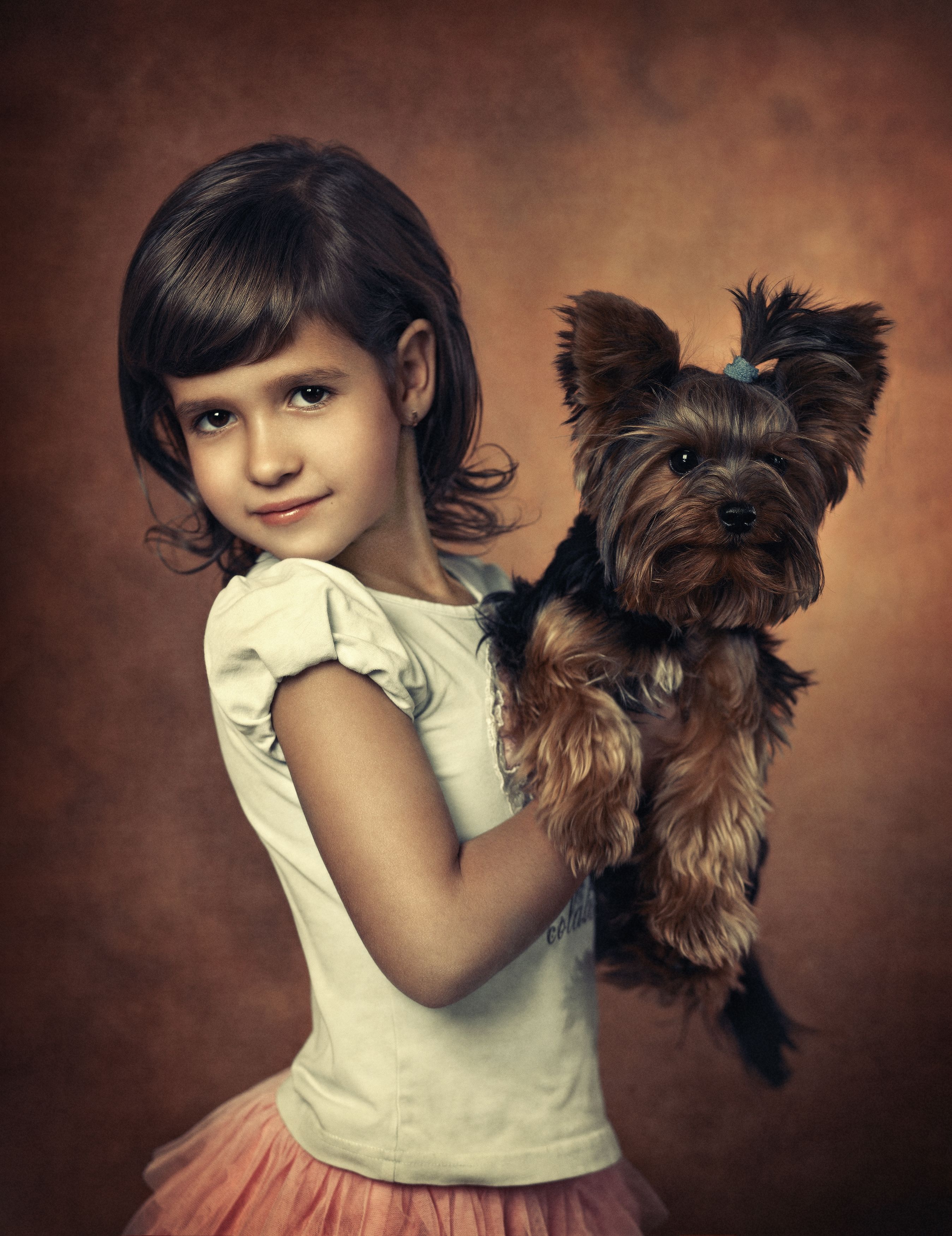 девочка, портрет, ребёнок, студия собака, пёс, Ренц Геннадий