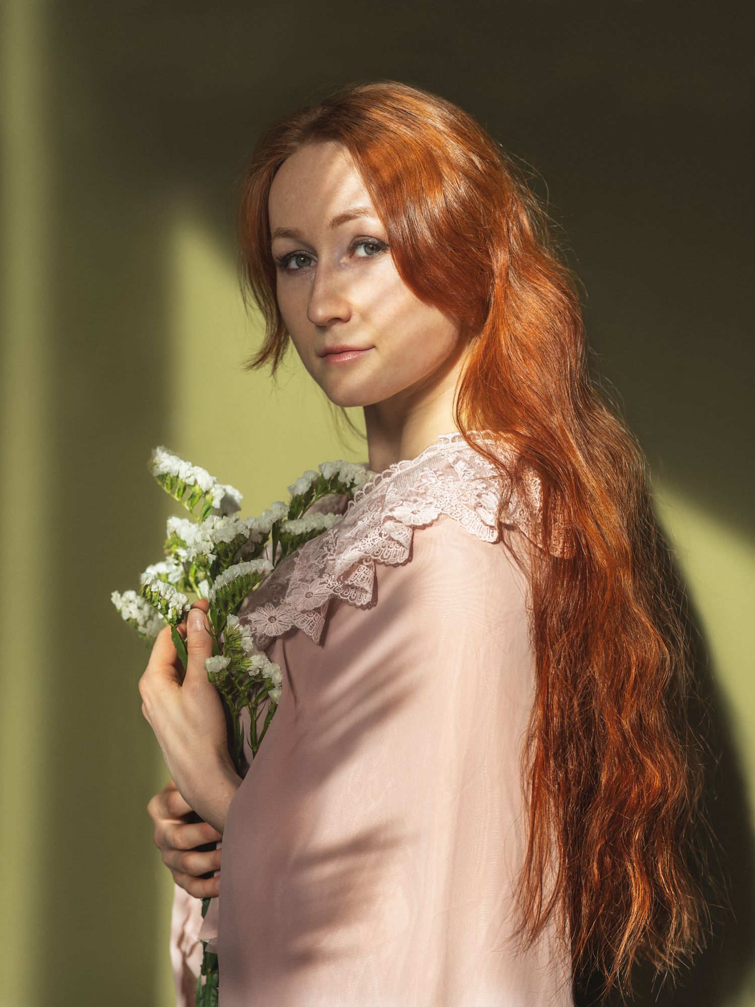 портрет, лицо, женщина, гламур, цвет, печать, студия, весна, рыжая, длинные волосы, Ведмеденко Оксана