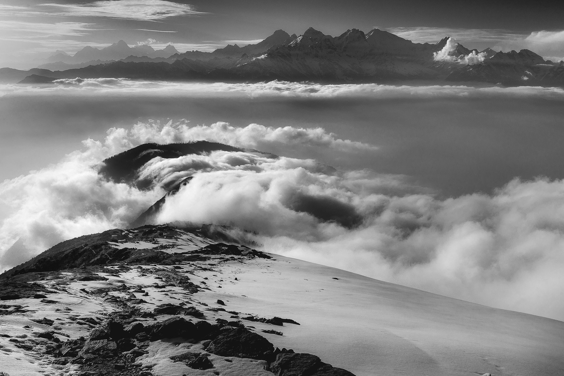 непал, лангтанг, горы, пейзаж, природа, облака, Дмитрий Купрацевич
