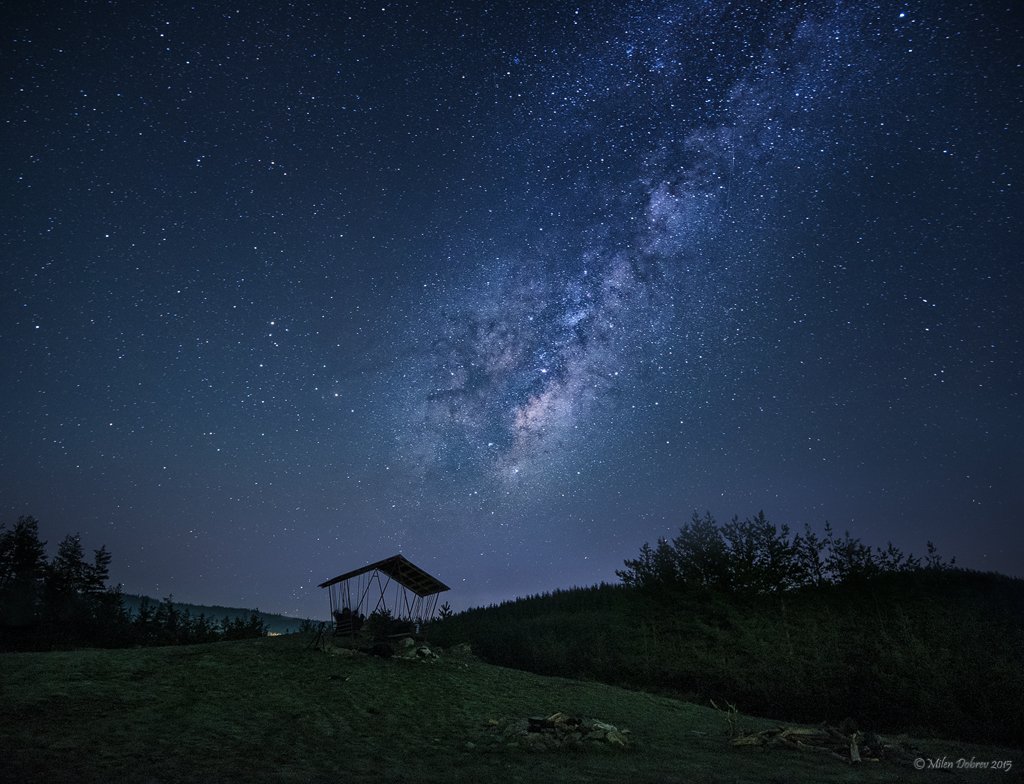 Milky way, Rhodope mountain, Bulgaria, Landscape, Милен Добрев