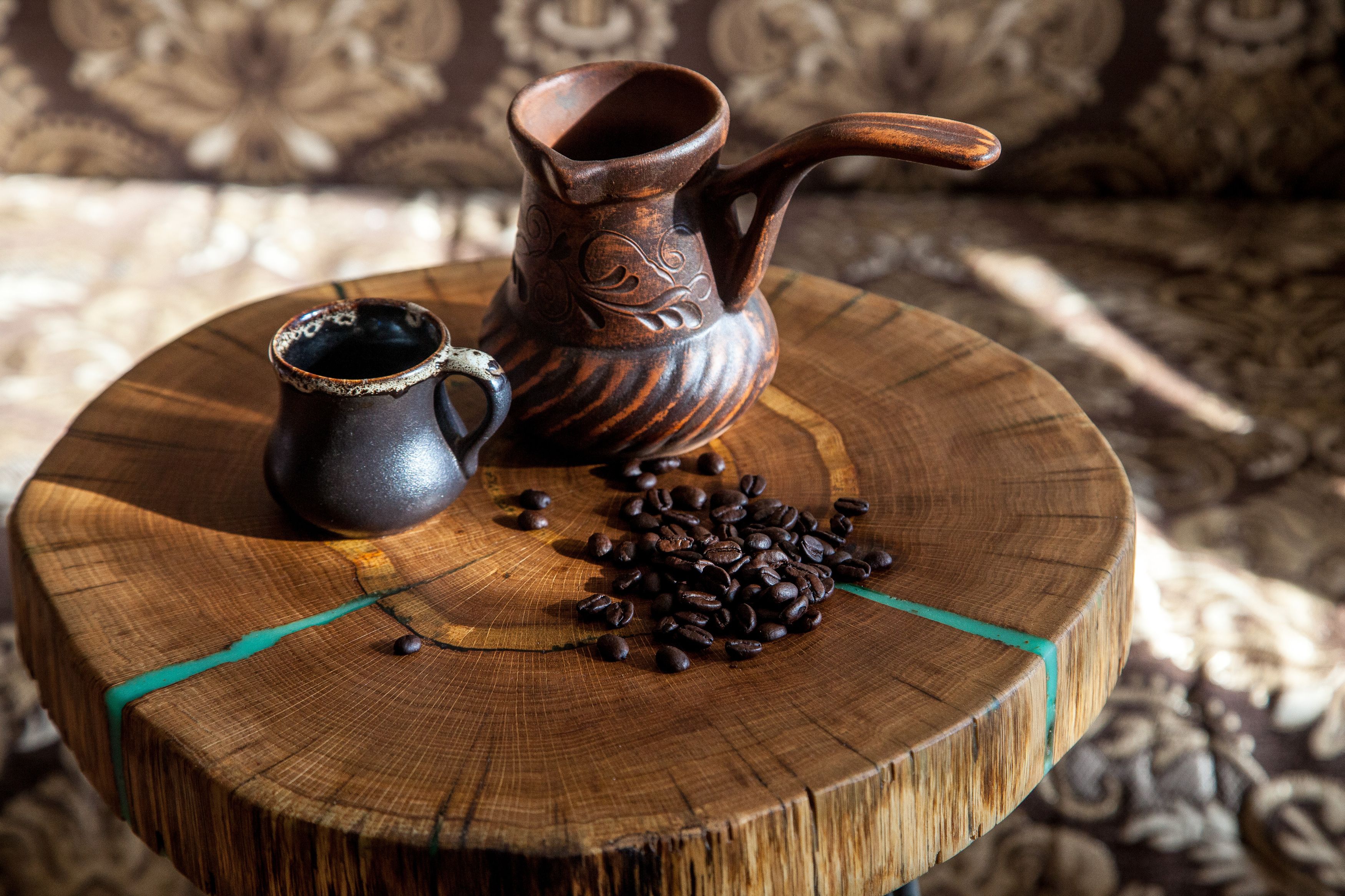 кофе, турка, дерево, тепло, Сагдиева Эльвира