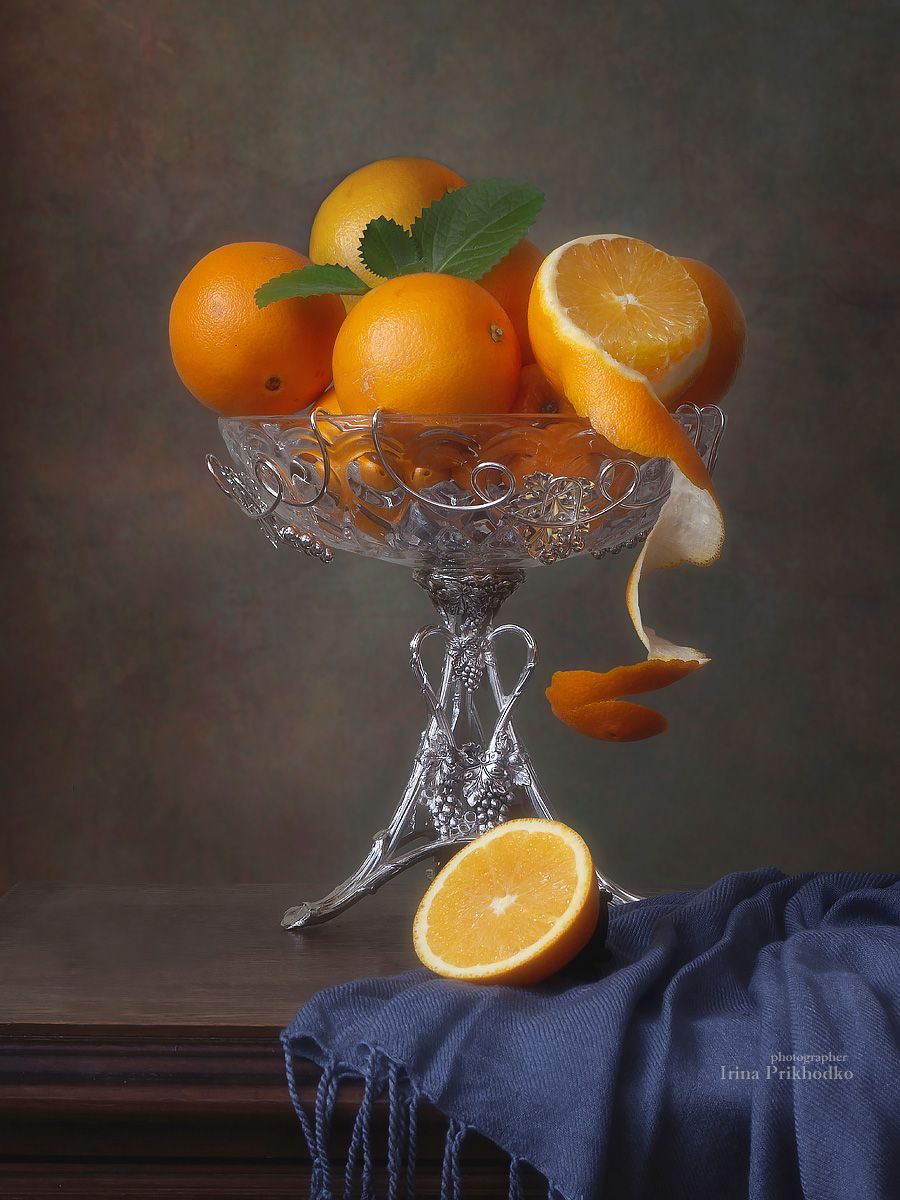 натюрморт, фрукты, ваза, фотокартина, апельсины, Приходько Ирина
