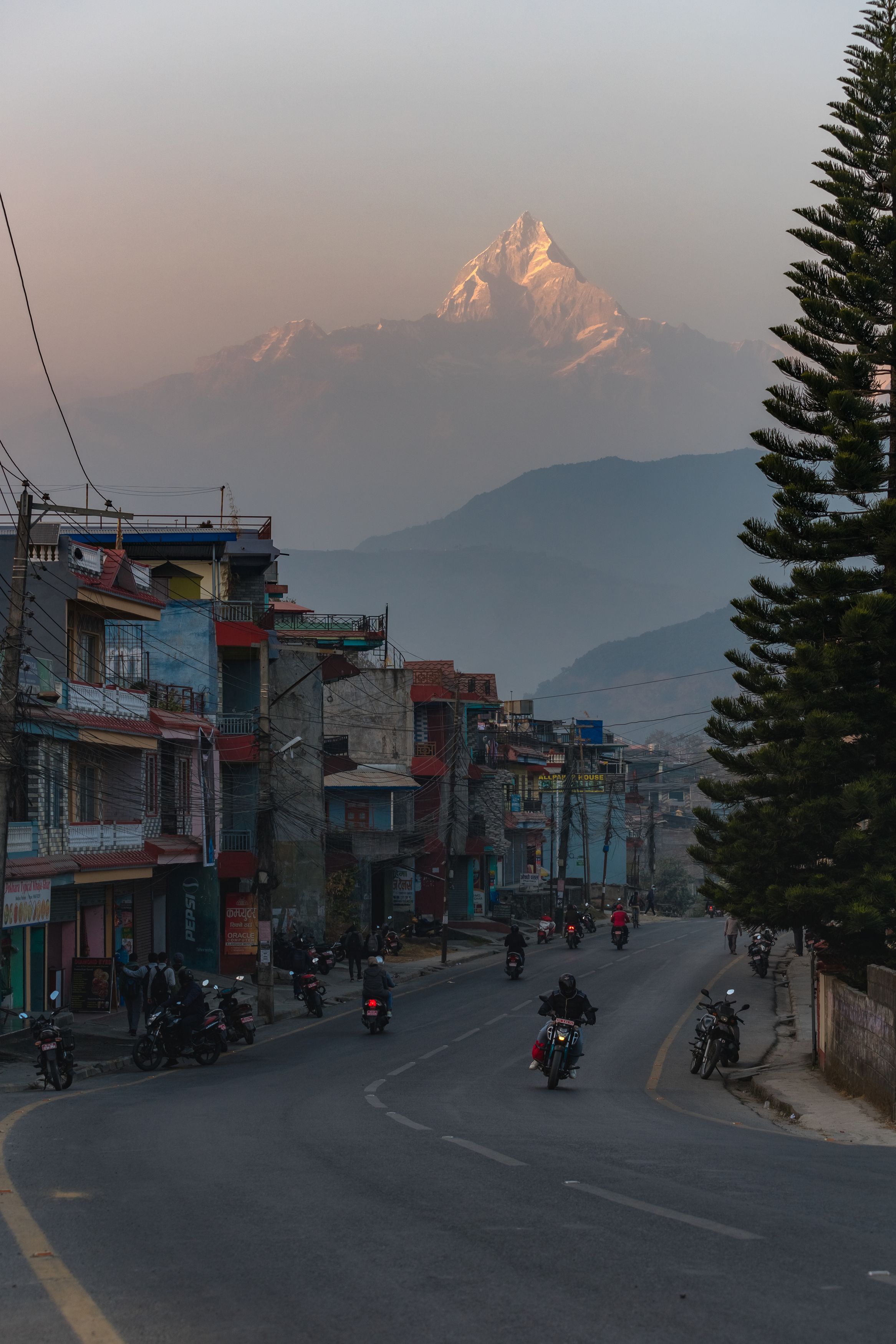непал покхара гималаи горы закат, Kirill Tsybenko