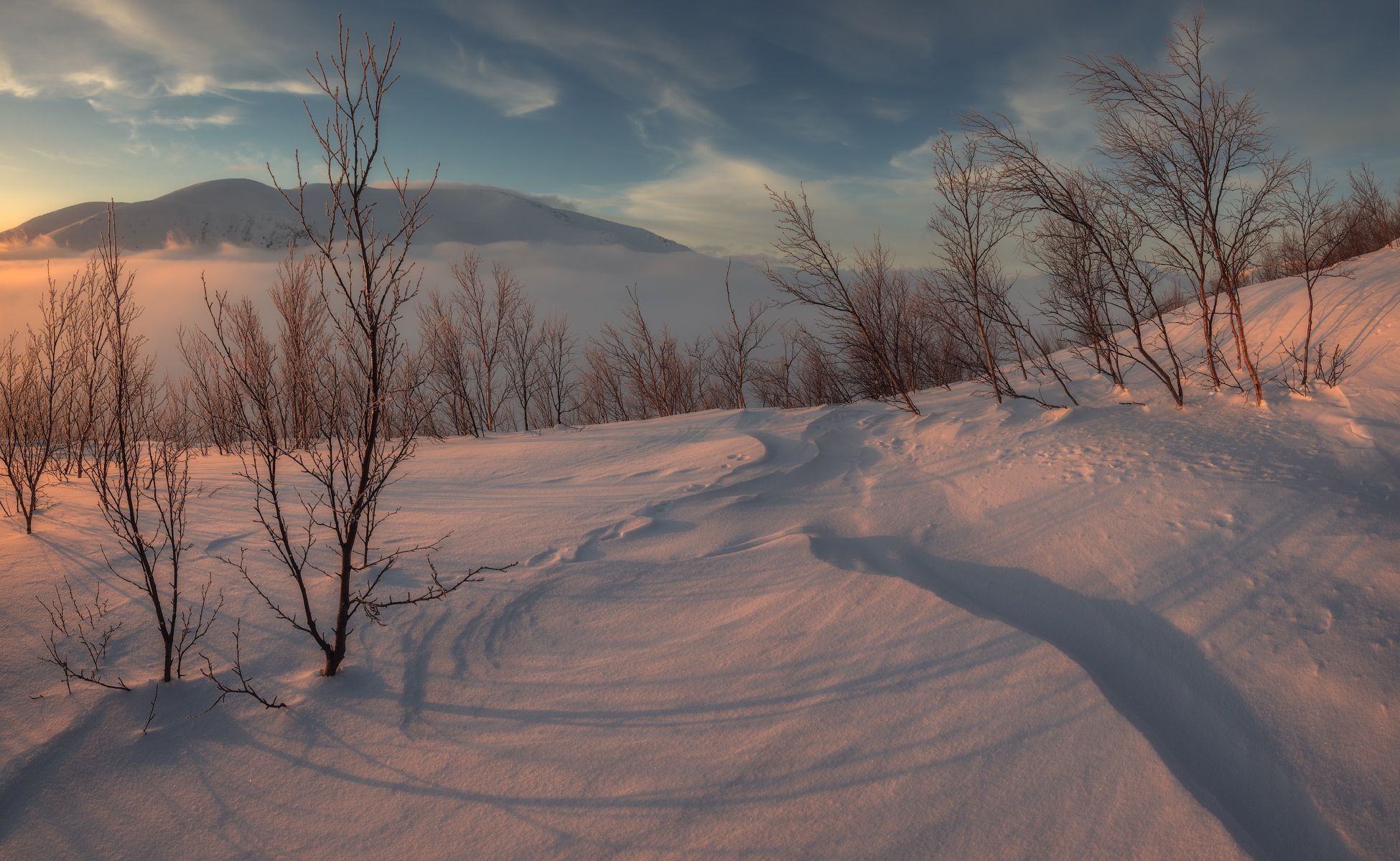 пейзаж,кольский,север,россия,снег,закат,панорама,зима, Истомин Виталий