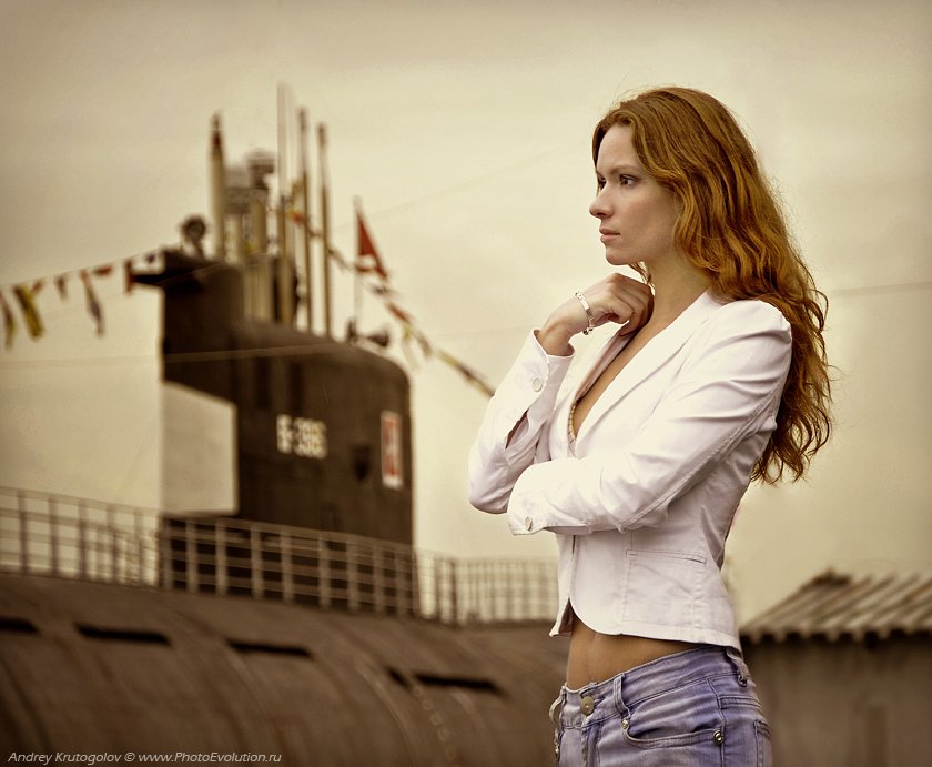 девушка, вода, лодка, корабль, портрет,, Андрей Крутоголов
