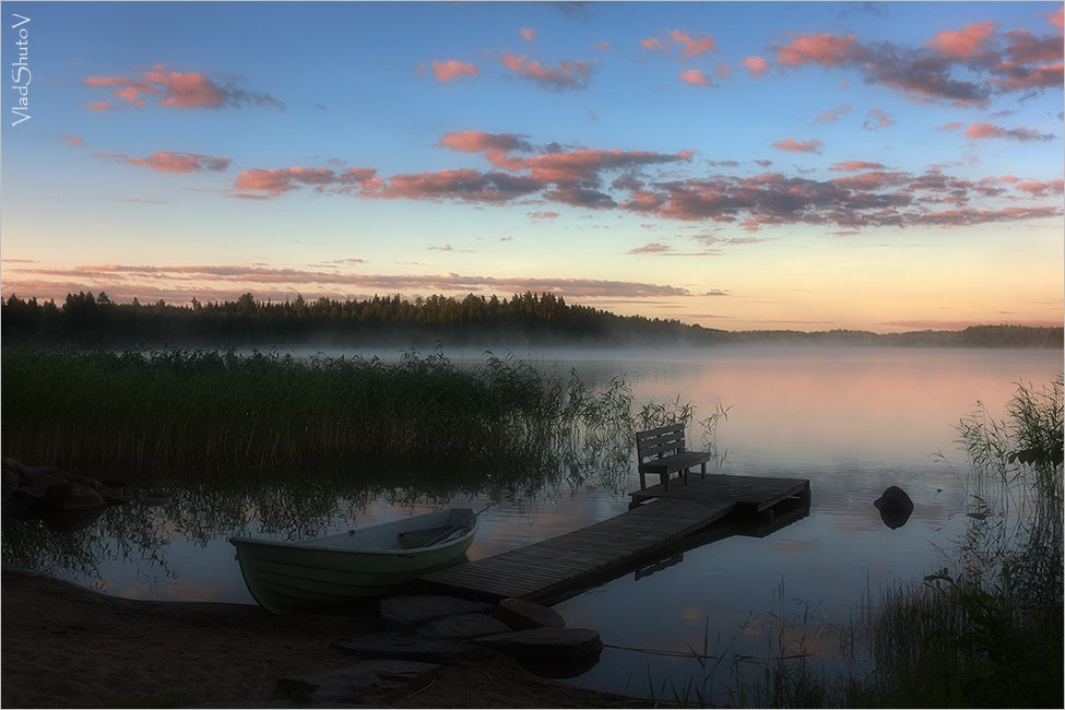 финляндия, озеро, рассвет, Vlad Shutov