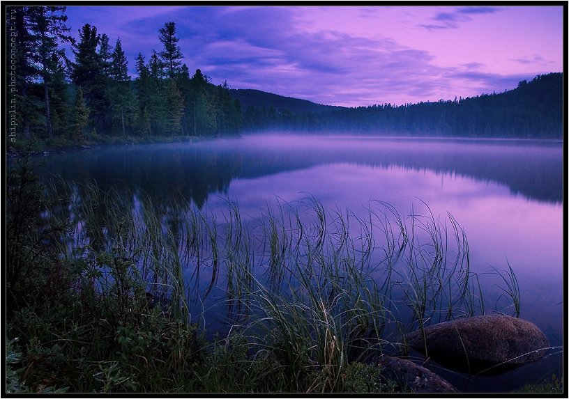 озеро,озёра,алтай,улаган,акташ,вечер,закат,туман, Vladim_Shipulin