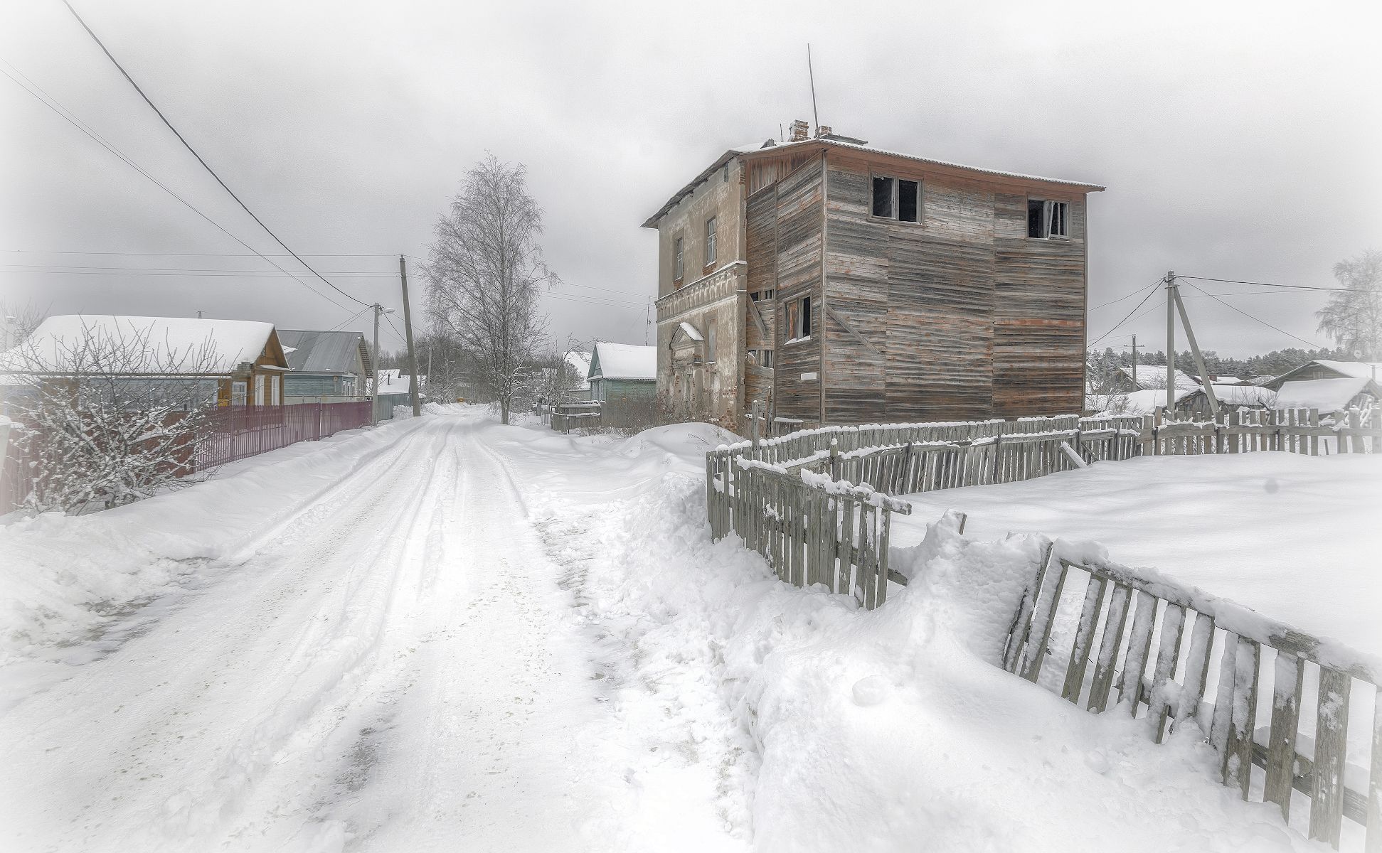 снег, зима, окраина, разруха, Сергей Аникин