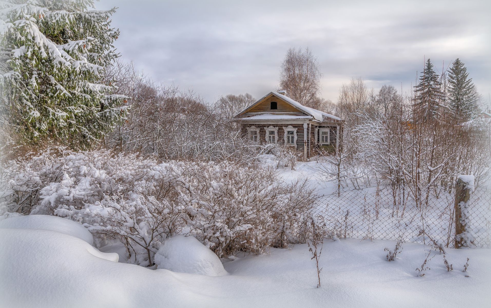 снег, зима, домик, Сергей Аникин