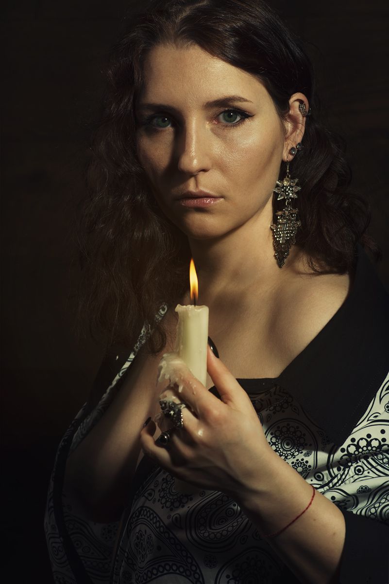 портрет, модель, женский портрет, свеча, девушка, portrait, witchcraft, Ефимов Александр