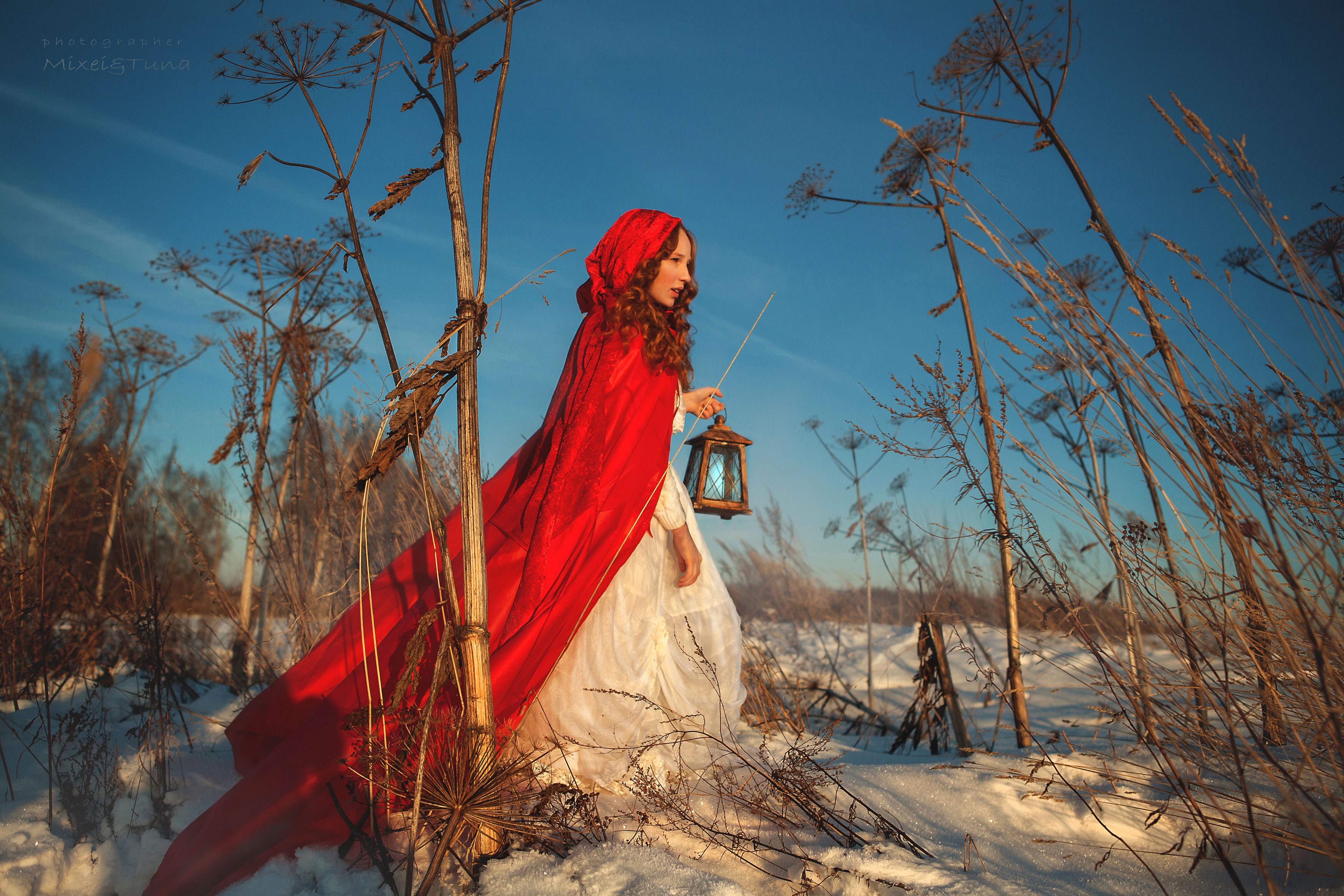 женщина зима природа красота снег красная шапочка любовь  фотография сказка вечность, Татьяна Шепелева