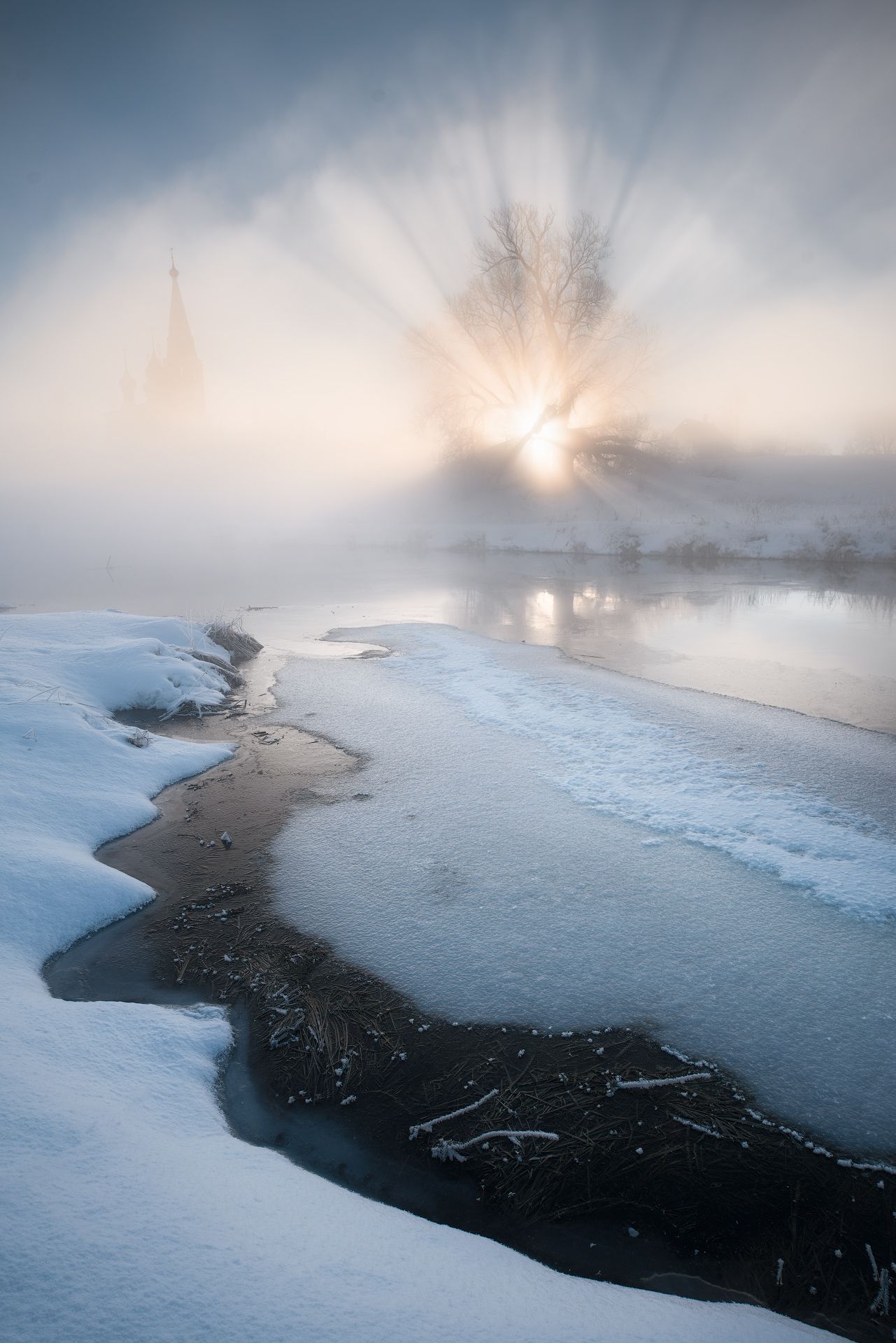 дунилово, рассвет, туман, утро, мороз, Андрей Баскевич