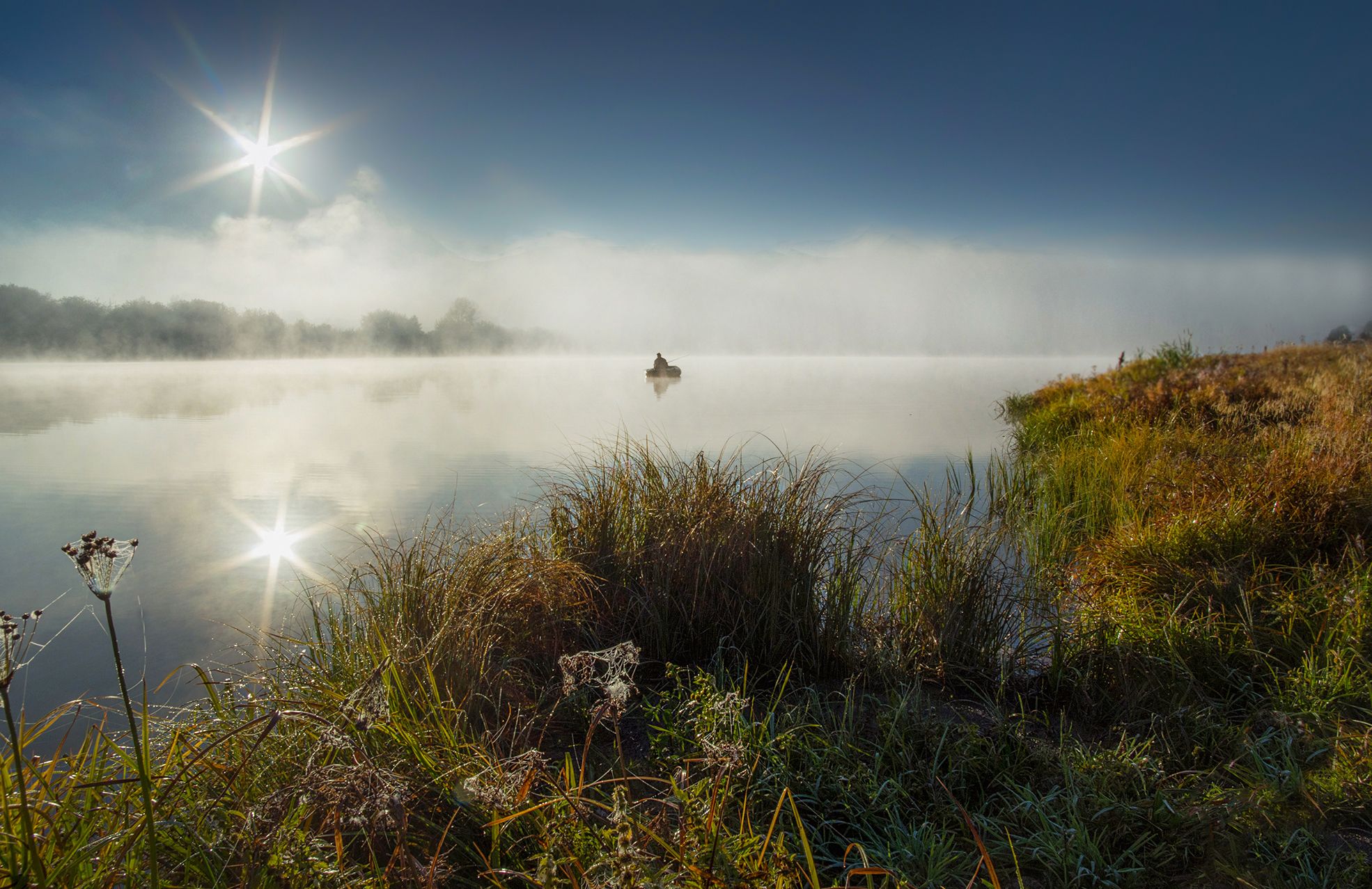 утро, туман, озеро, рыбалка, рыбак, Чичкин Валерий