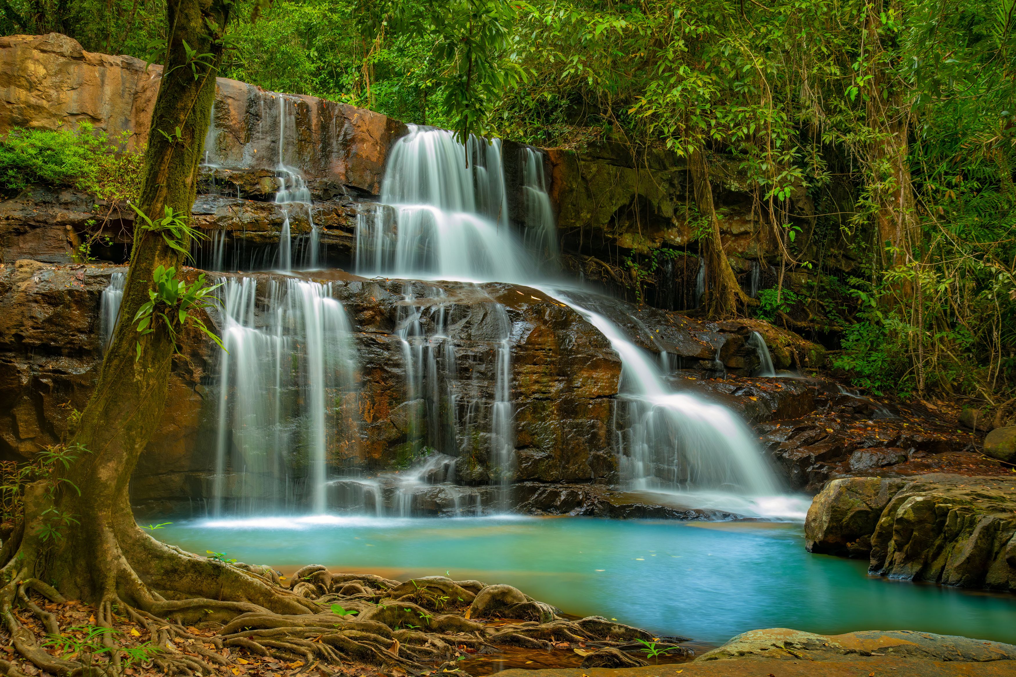 waterfall, nature, travel, thailand, jungle, landscape,, Michael Mettier