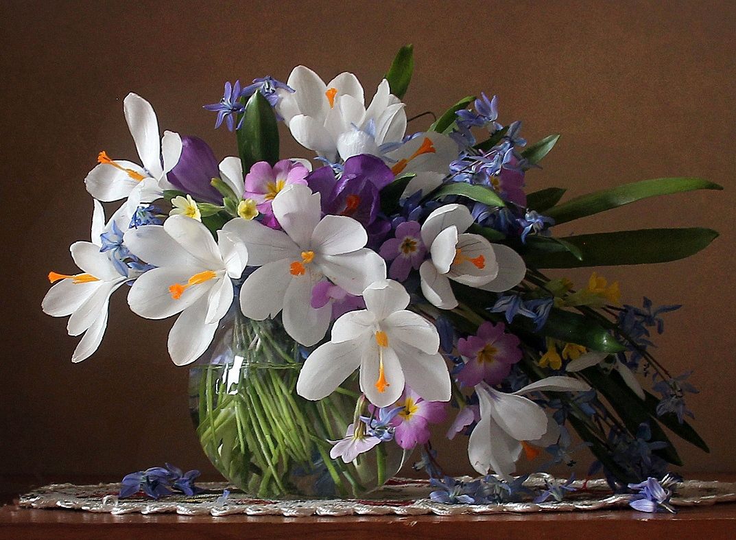 натюрморт, цветы, полевые цветы, весна, марина филатова, крокусы, Марина Филатова