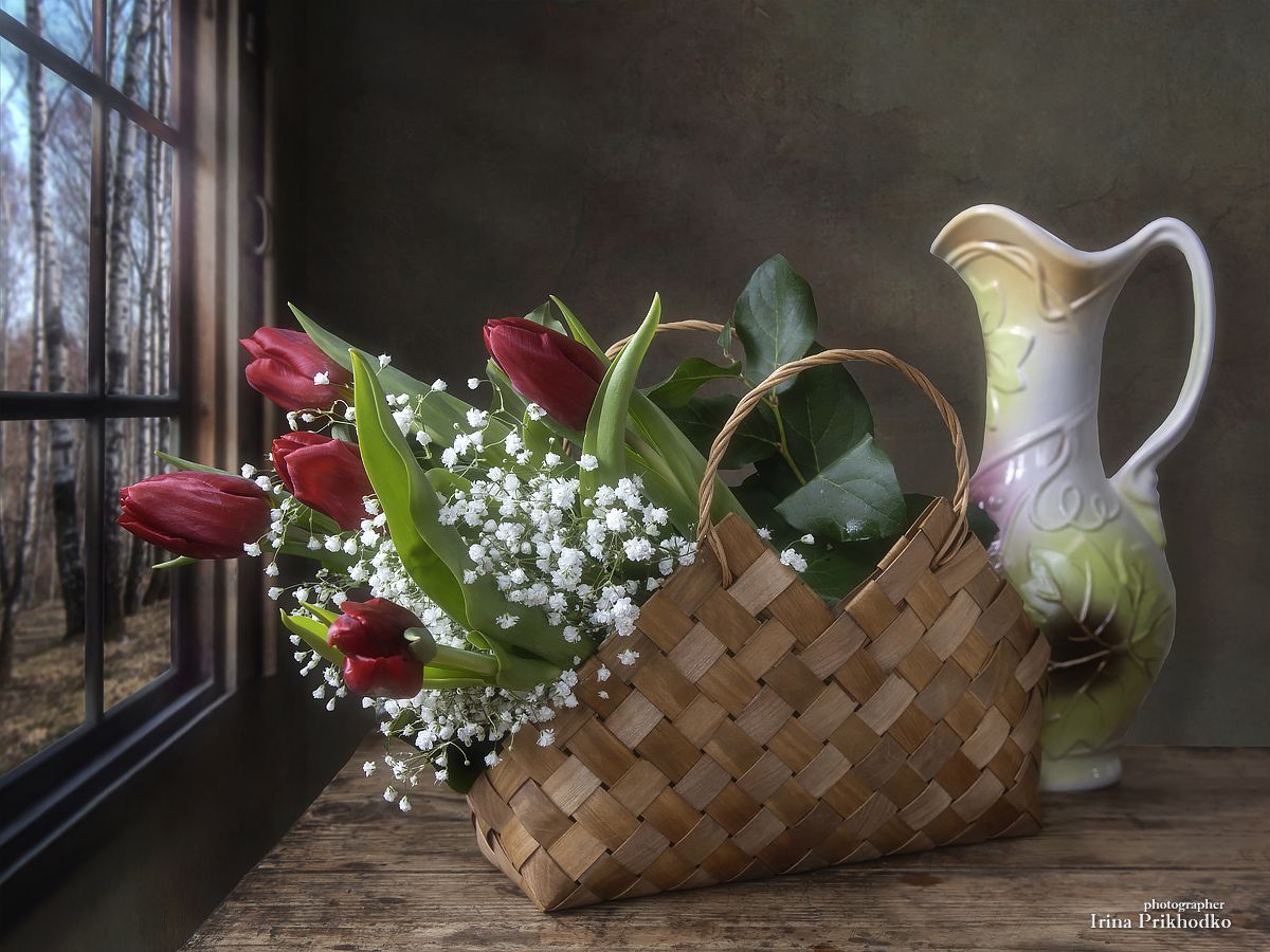 натюрморт, цветы, весна, тюльпаны, Приходько Ирина
