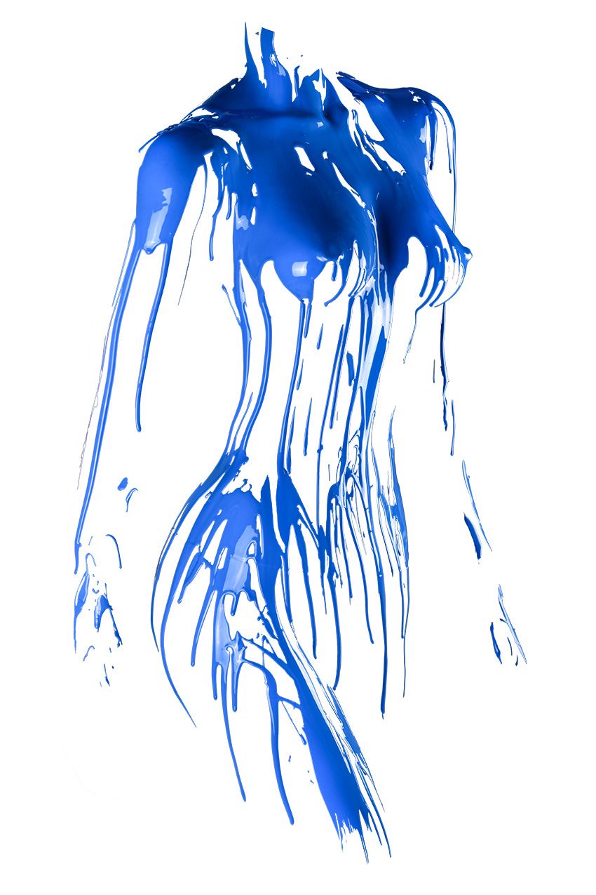 blue, paint, body, woman, female, nude, abstract, sexy, artwork, silhouette, color, bodypaint, kristian liebrand, Liebrand Kristian