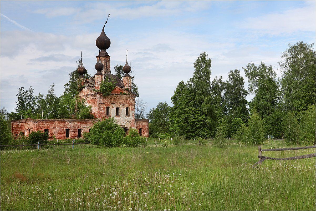 брошенный, лето, разрушенный, храм, церковь, Victor Pechenev