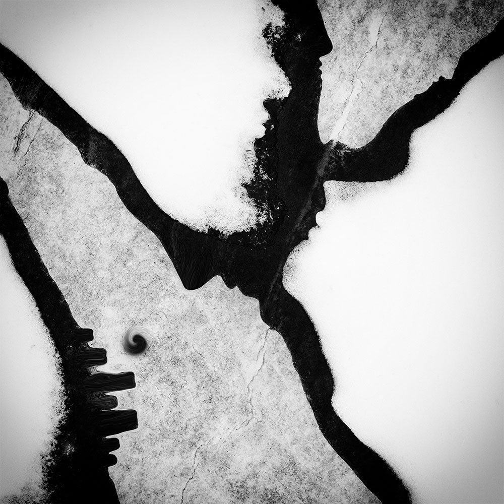 city, abstract, minimal, snow, face, fine art, creative, concept,, milad safabakhsh