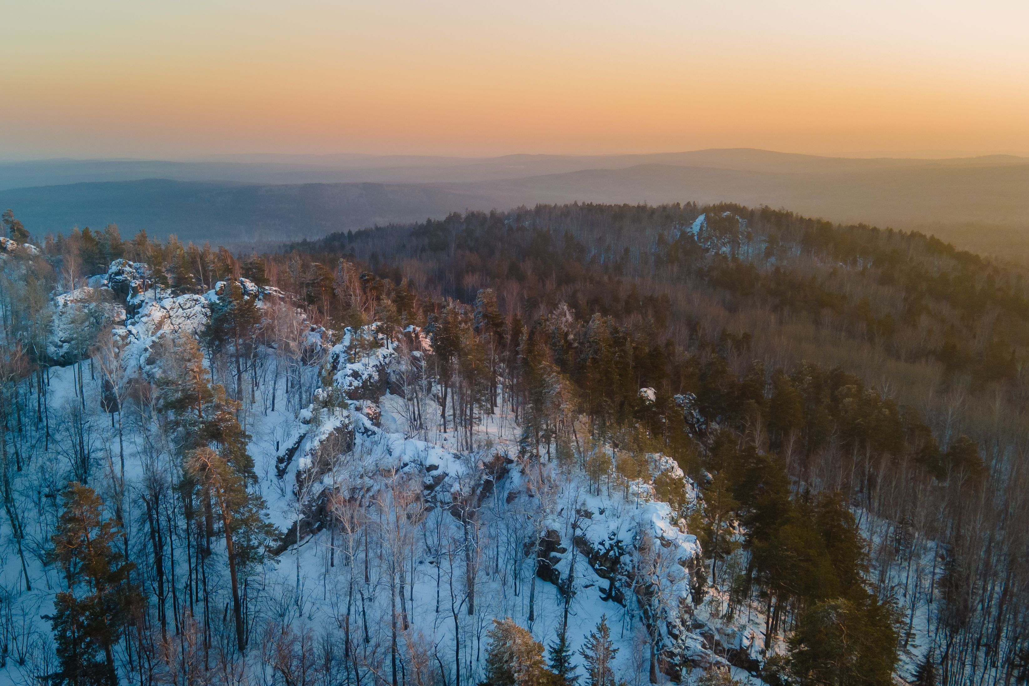 скалы зима закат лес горы урал , Жданов Дмитрий