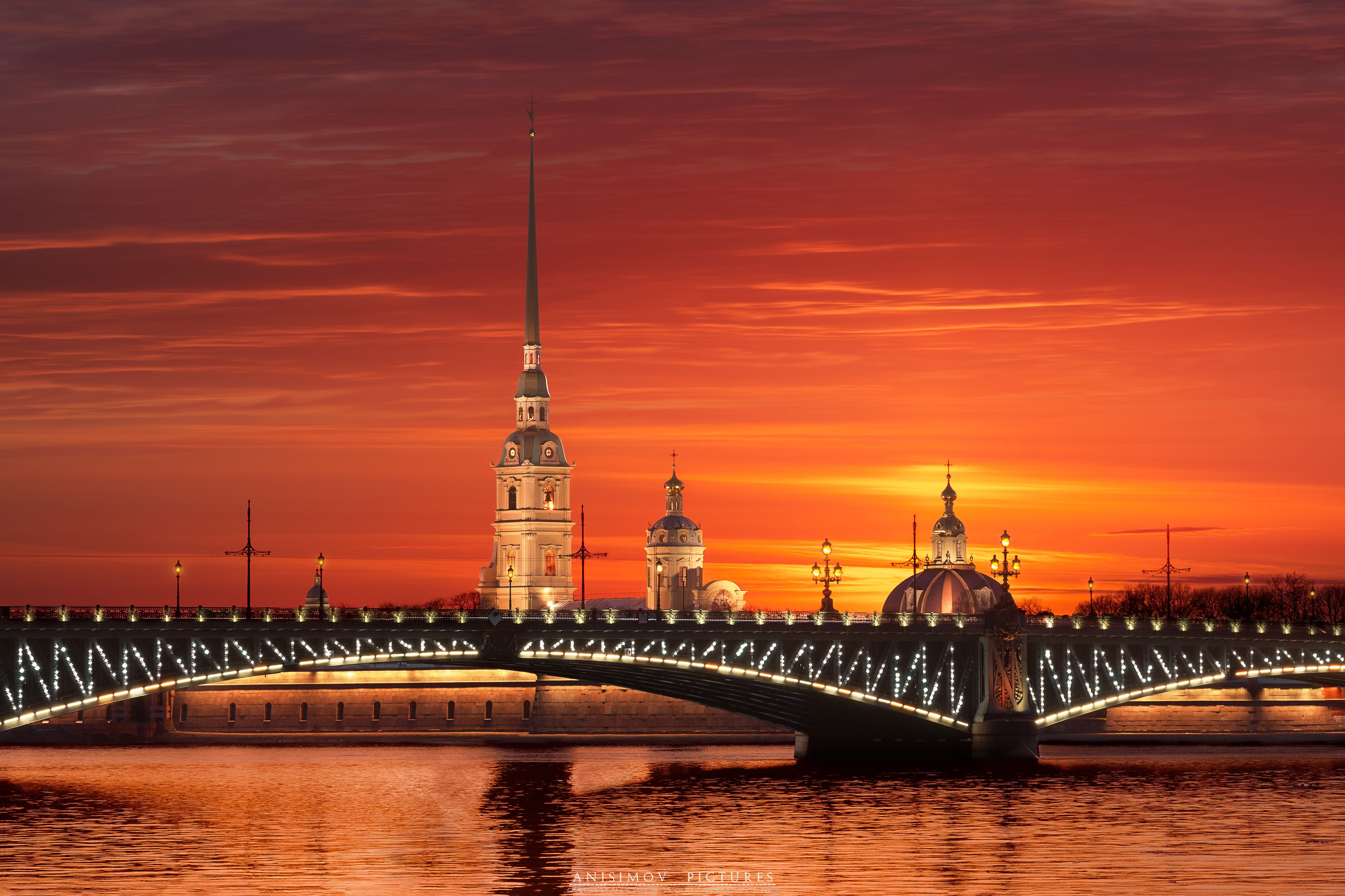 закат, золотой час, санкт-петербург, архитектура, nikon d3400, мост, река, Dmitriy Anisimov