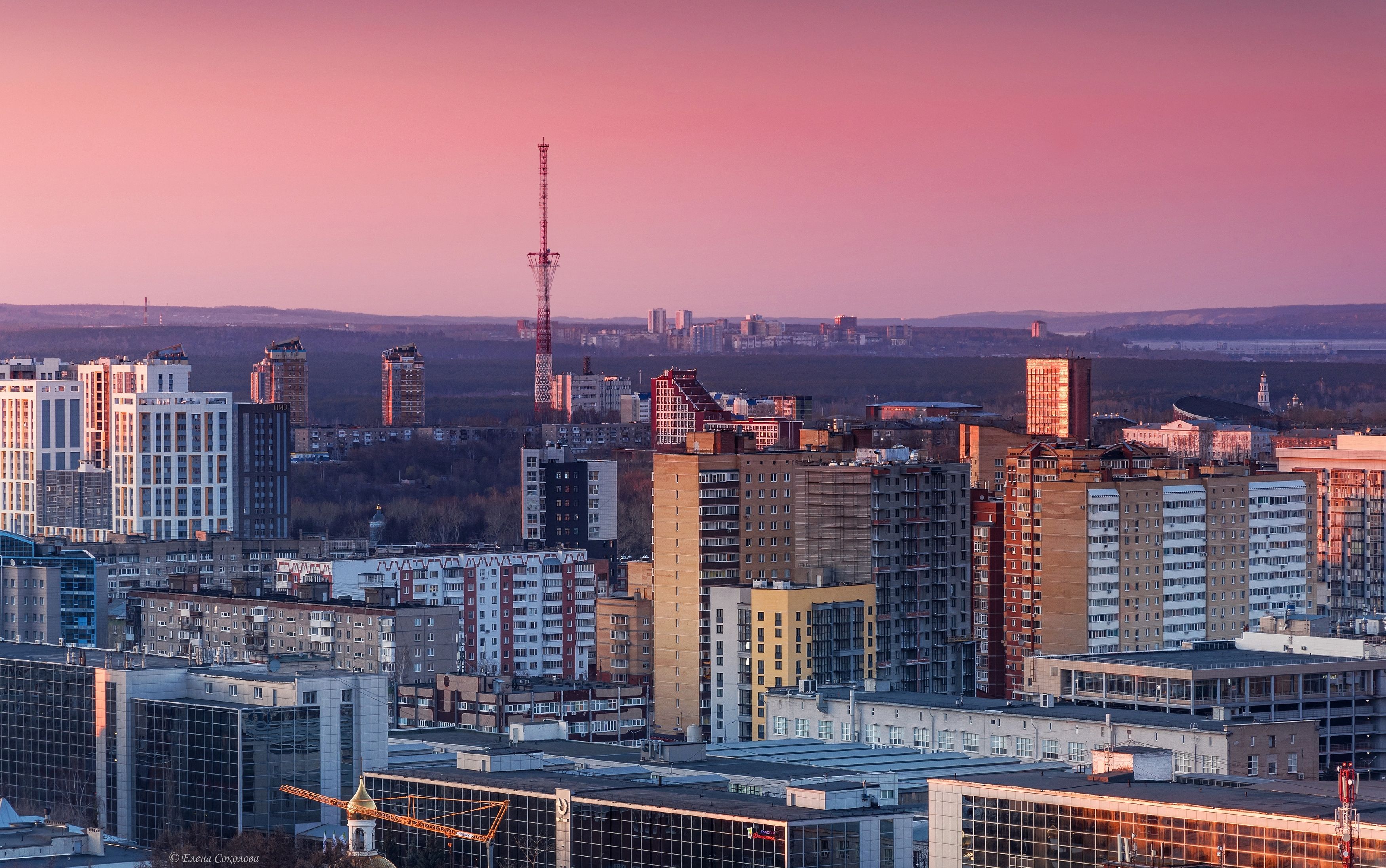 город, закат, вечер, город с высоты, пермь, Соколова Елена