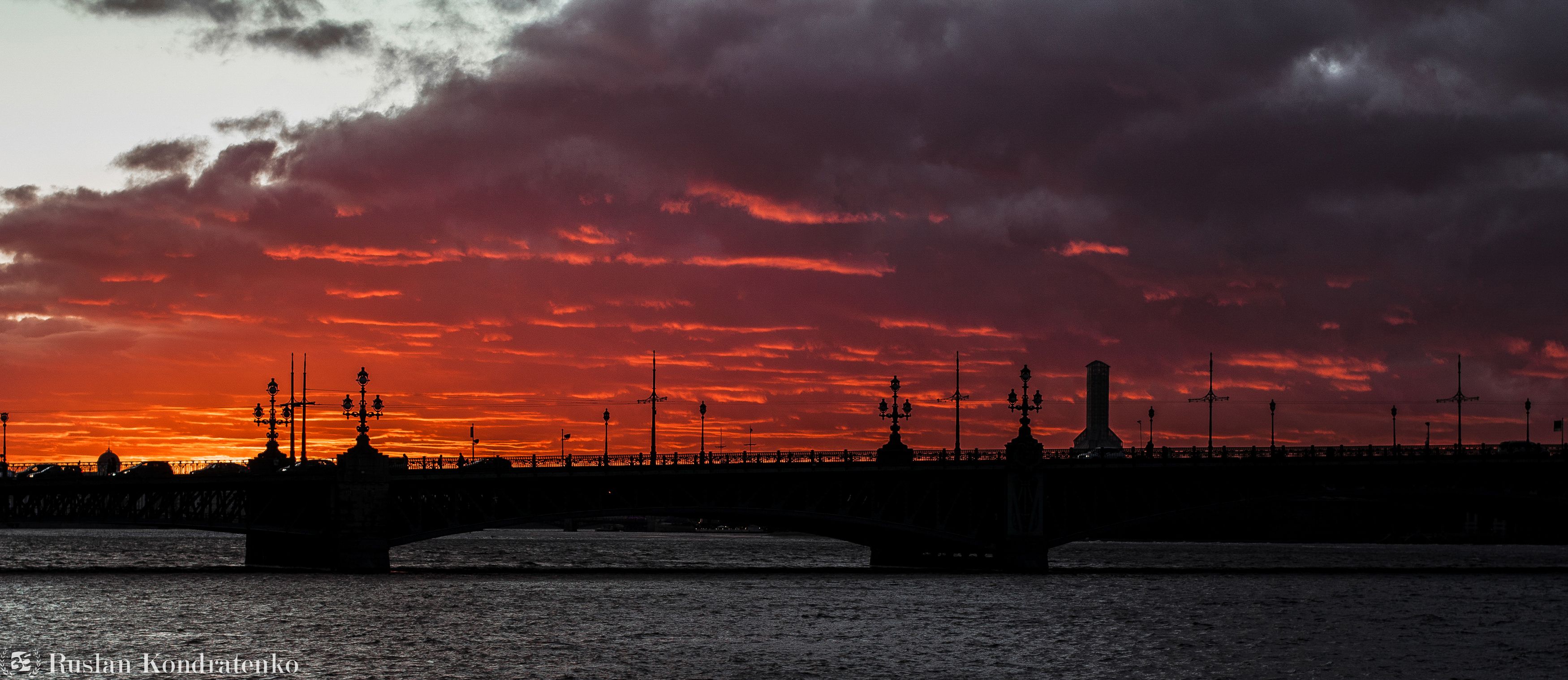 санкт-петербург, закат, троицкий мост, рассвет, Руслан Кондратенко