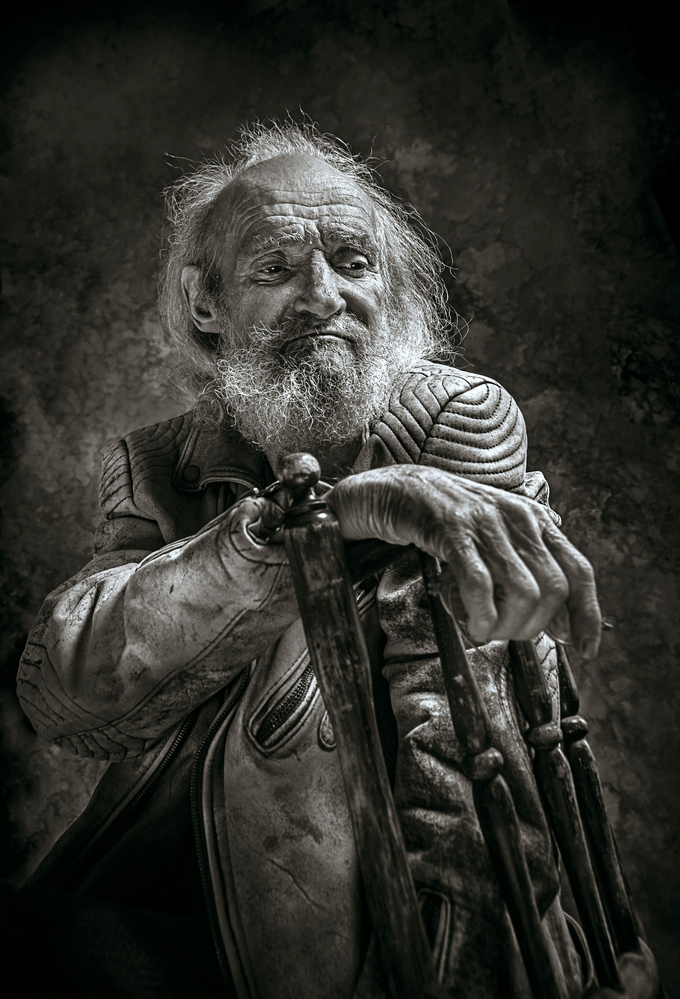 old man, portrait, fine art, Attila Hangyasi