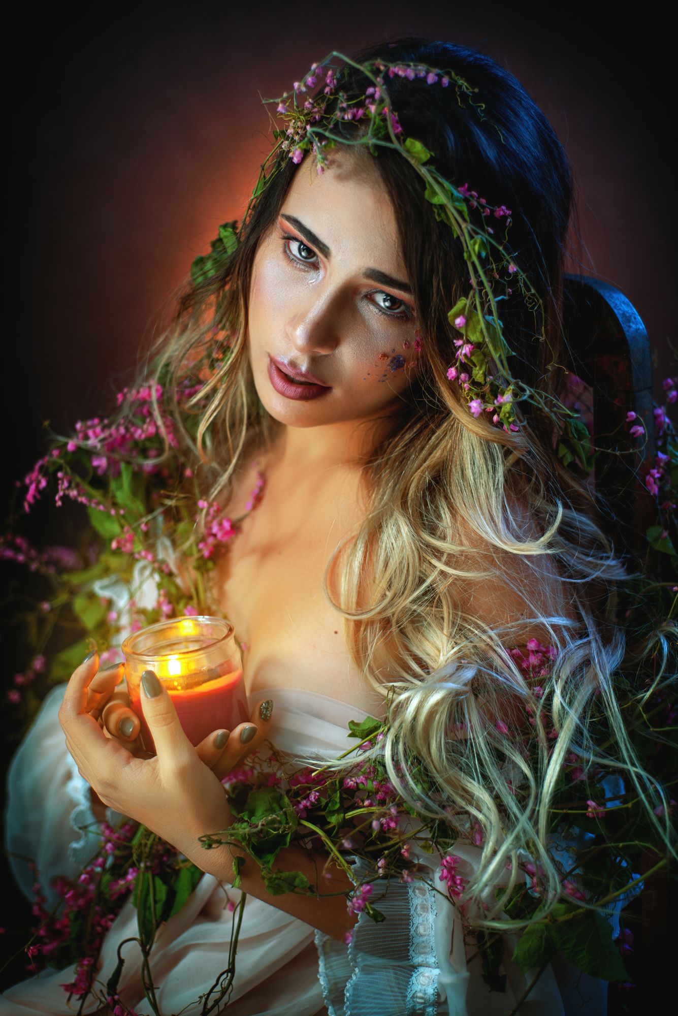 woman candle candleligth nature diva cry beauty, Yoandry Sardiña