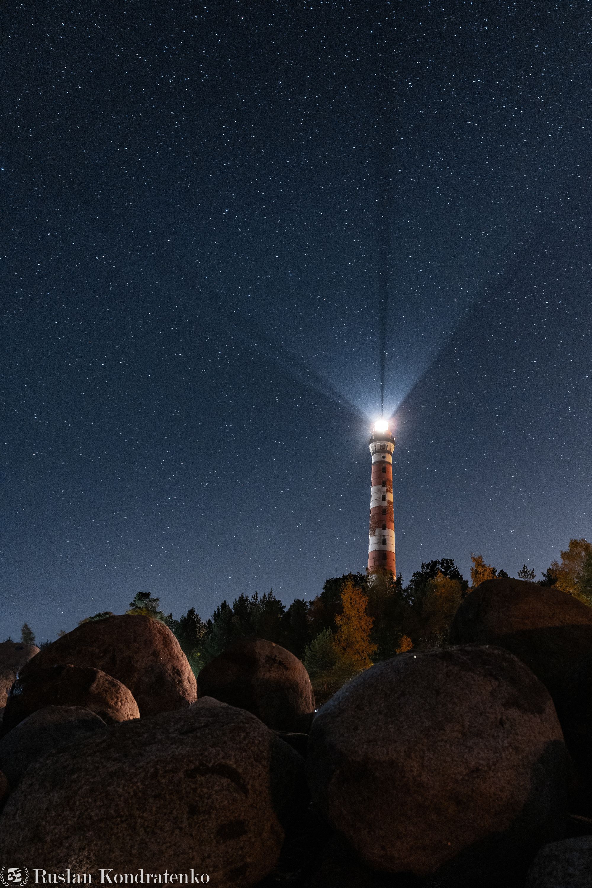 осиновецкий маяк, маяк, звезды, ночь, Руслан Кондратенко