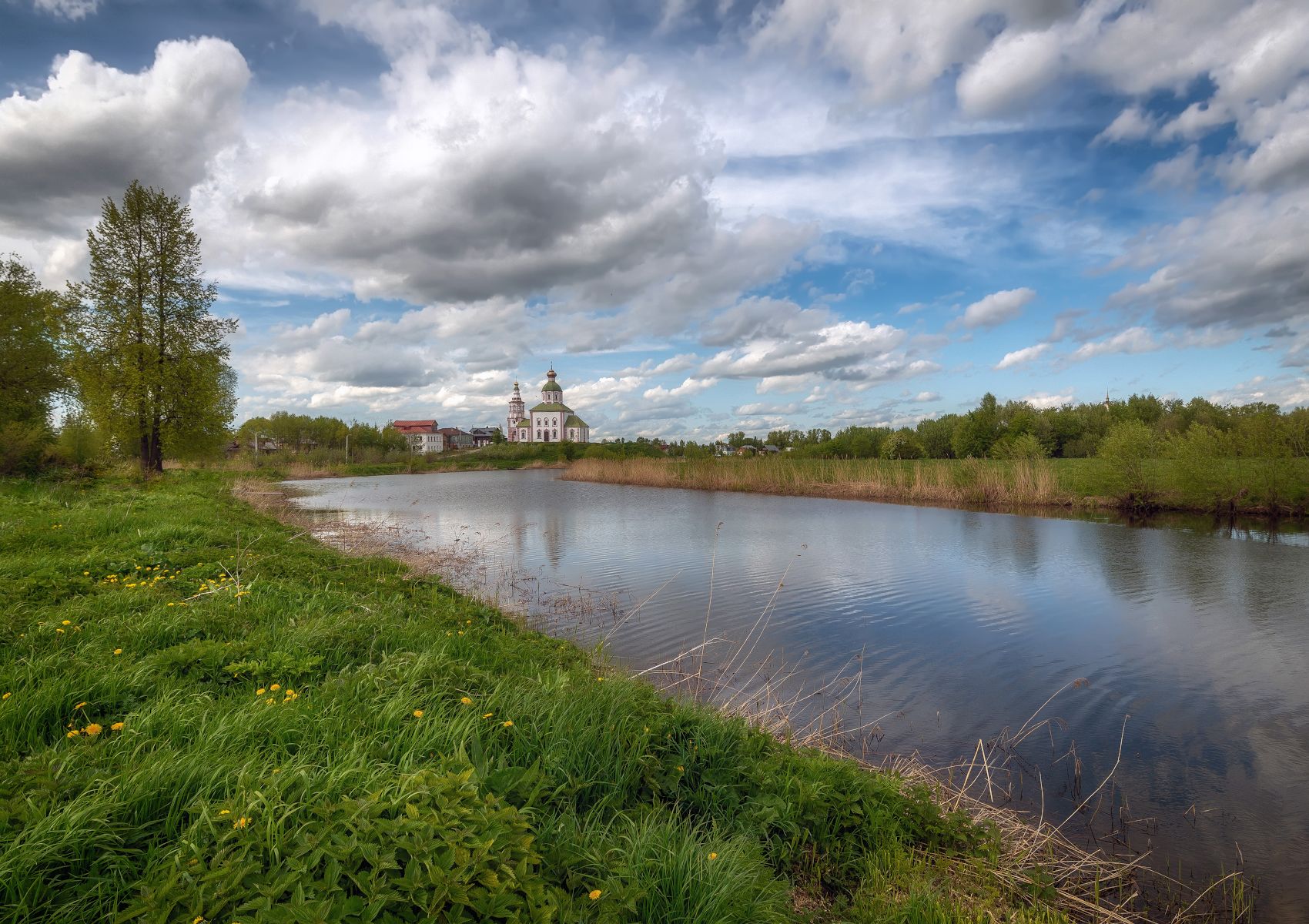 река, храм, церковь, весна, Сергей Аникин