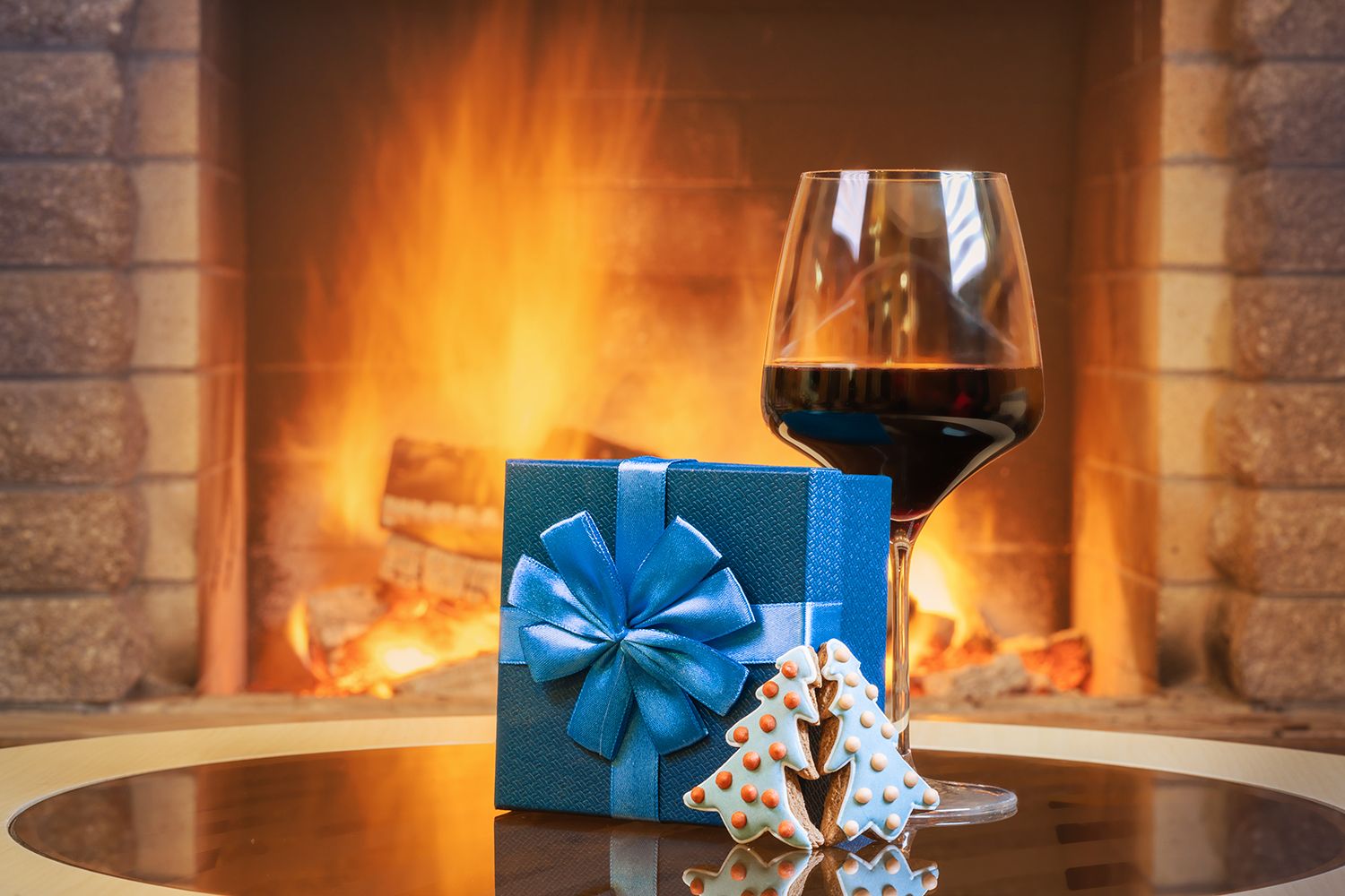 камин, Новый год,вино, бокал,огонь, Лариса Дука