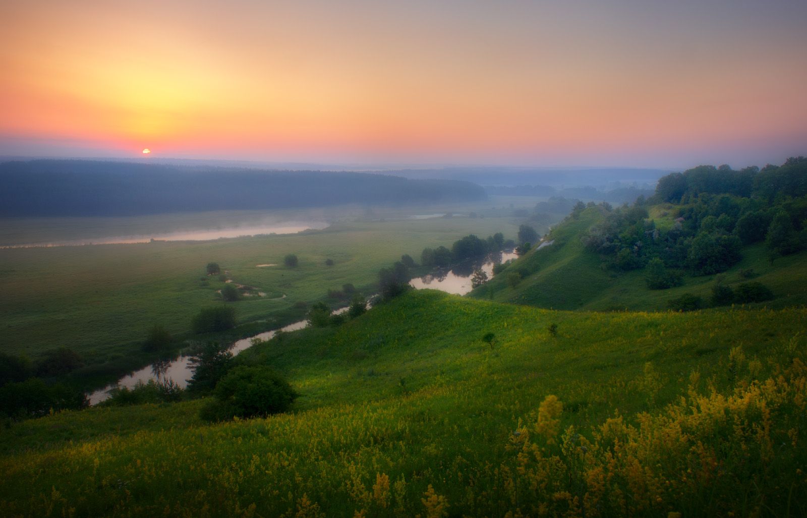 пейзаж, утро, туман, рассвет, landscape, morning, fog, dawn, Виктор Тулбанов