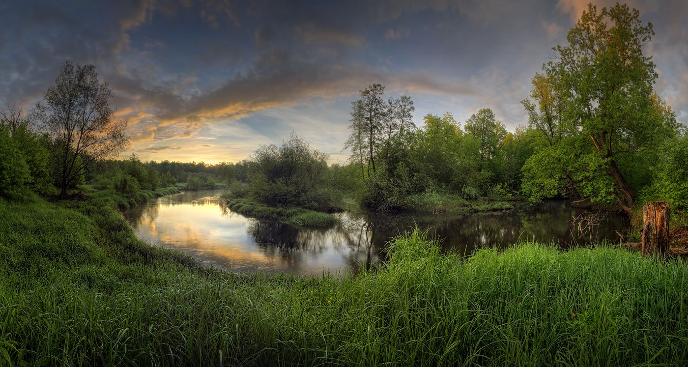 Нижегородская область река Линда Остреево панорама, Александр Бархатов