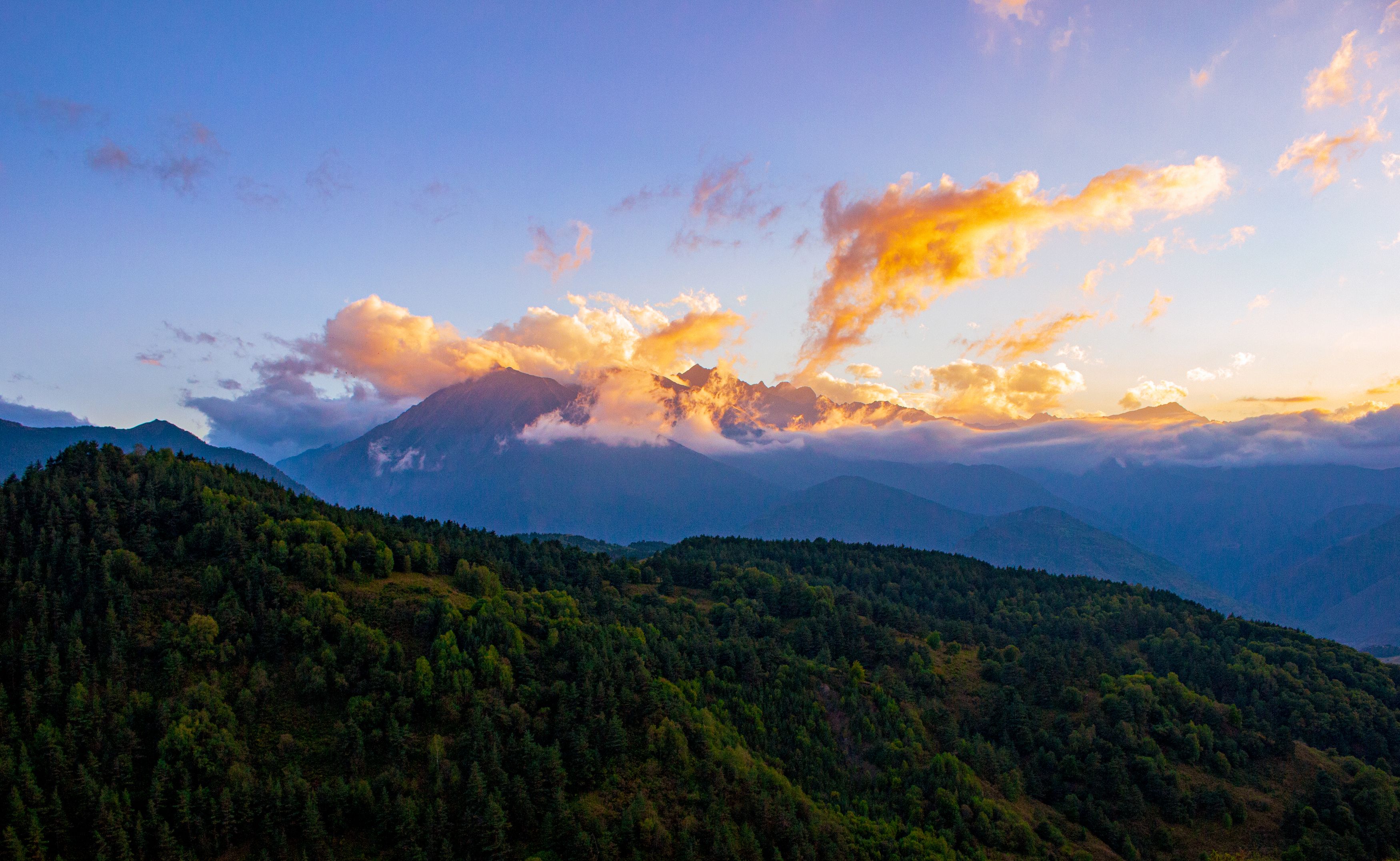 пейзаж, горы, закат, landscape, mountains, sunset., Adam Yandiev