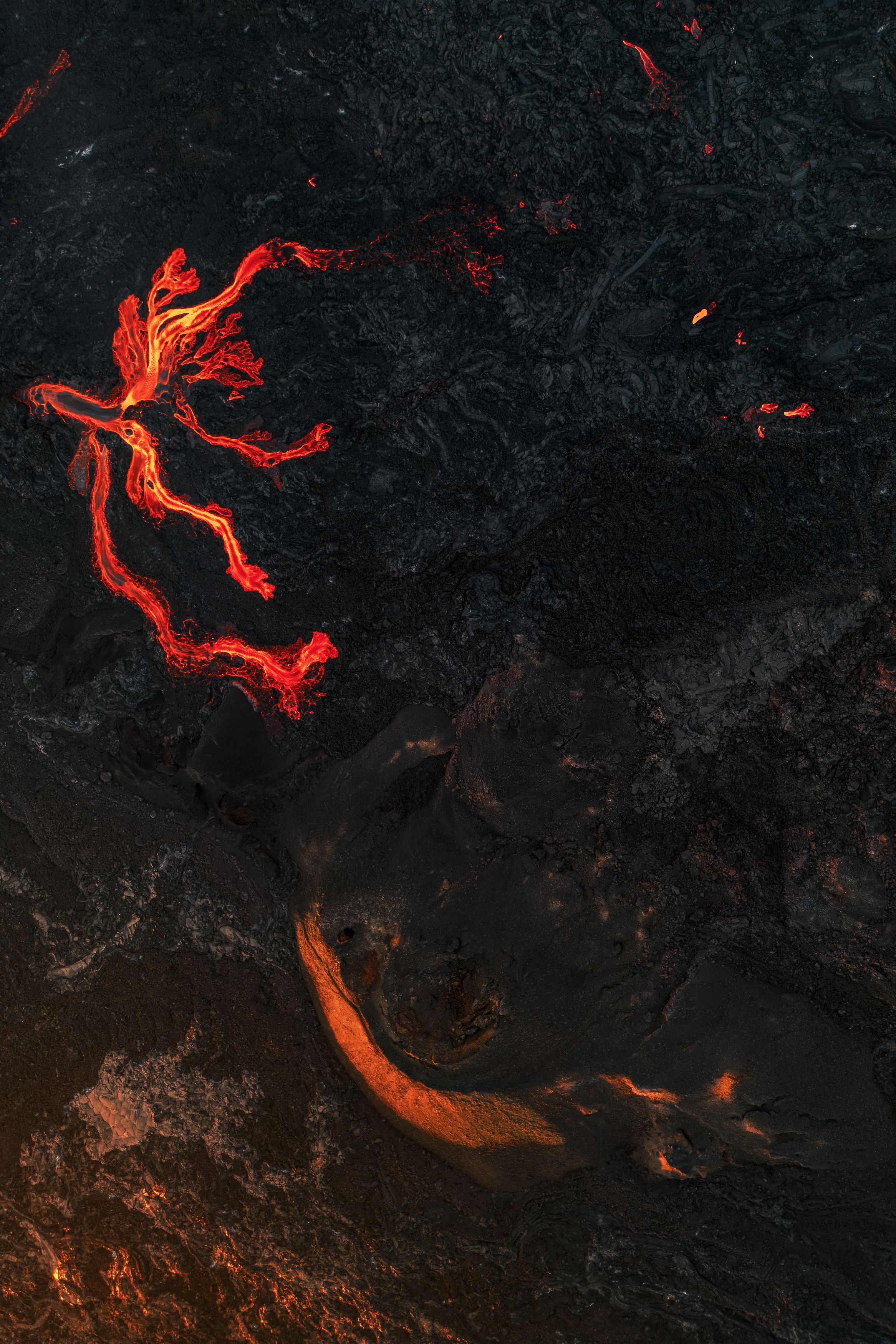 aerial volcano lava ladnscape stack, Stéphane MOSER