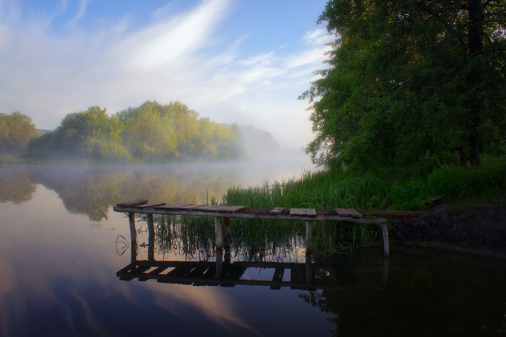 пейзаж, туман, река, утро, лес, landscape, fog, river, morning, forest, Виктор Тулбанов
