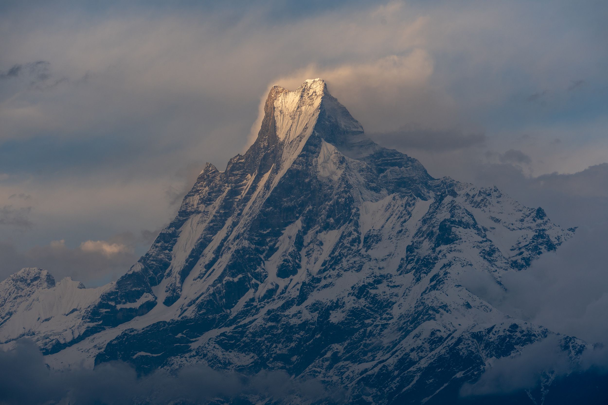 непал, гималаи, мачапучаре, закат, горы, nepal, himalaya, fishtail, machapuchare, sunset, mountains, Баландин Дмитрий