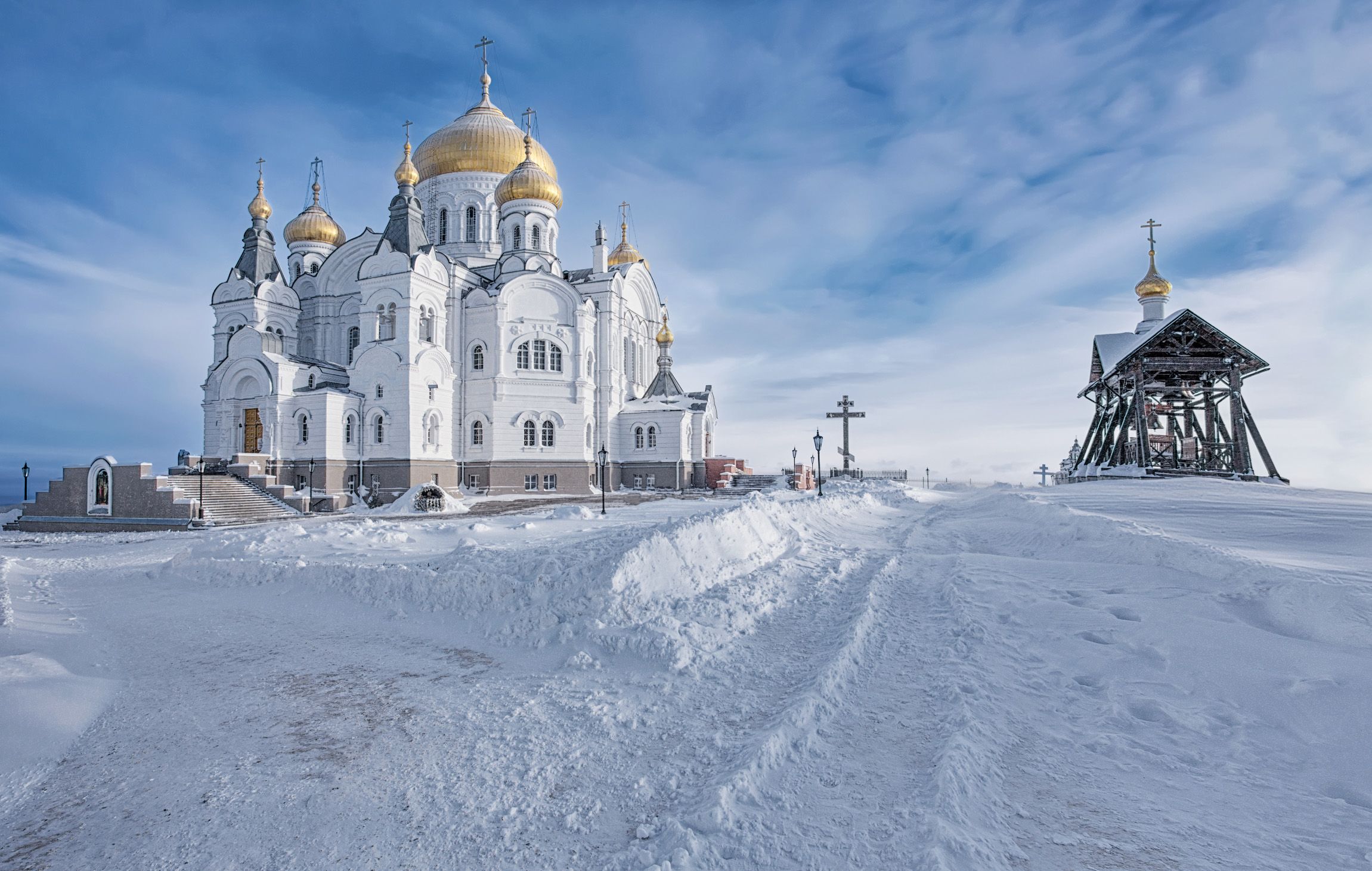 зима, небо, снег, церковь, пейзаж, путешествия, Анатолий Кудрявцев