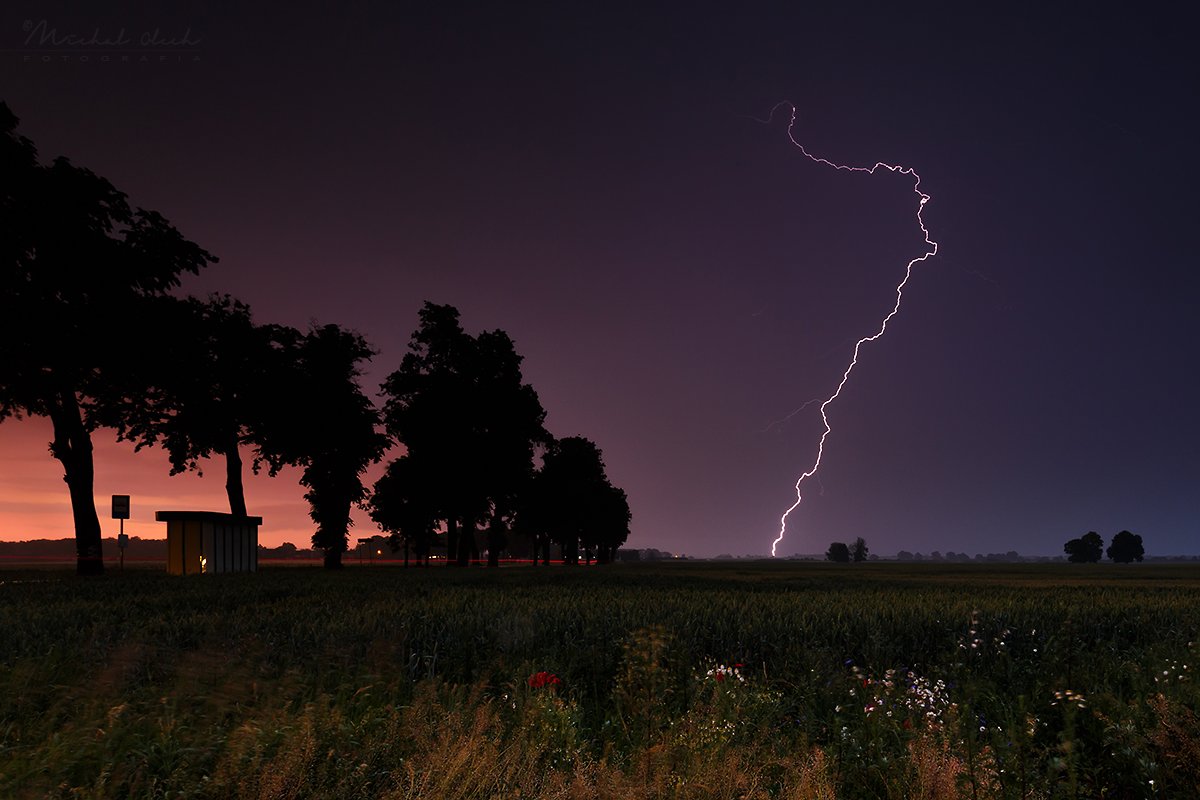 польша, буря, молния, дождь, thunderstorm, lighting, Michał Olech