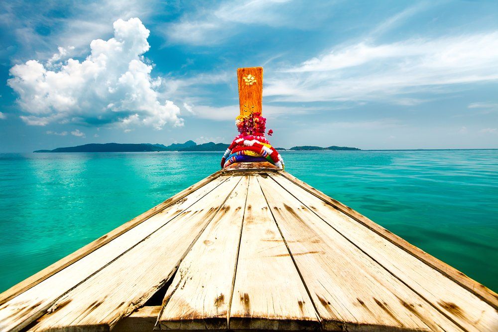 лодка, лето, пейзаж, природа, море, тропики, остров, небо, облака, тайланд, Yury Barsukoff