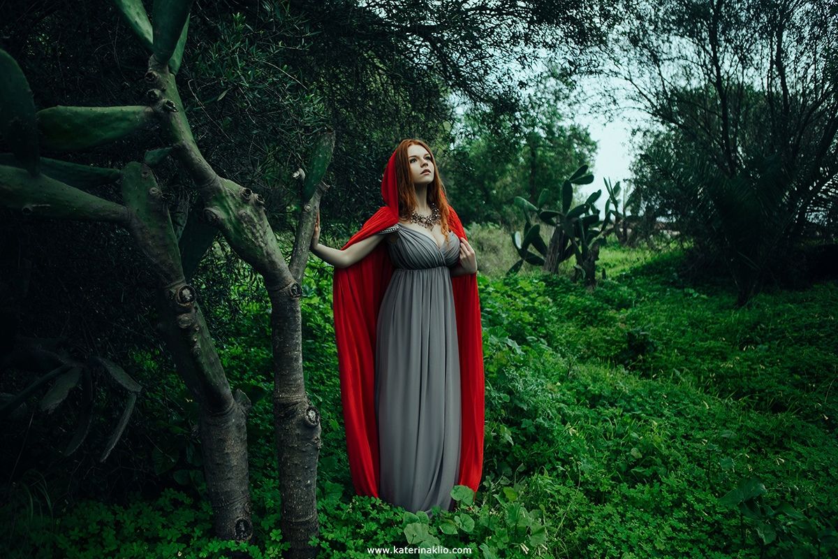 red, woman, model, cloak, girl, fairy, magic, magical, wonderful, foresl, beauty, beautiful, nature, Катерина Клио